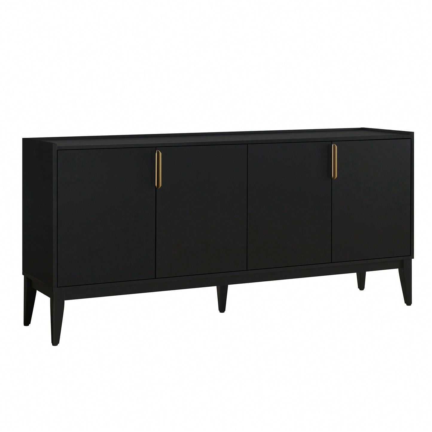 Wooden Storage Cabinet Sideboard With 4 Doors For Hallway Entryway Living Room Adjustable Shelves