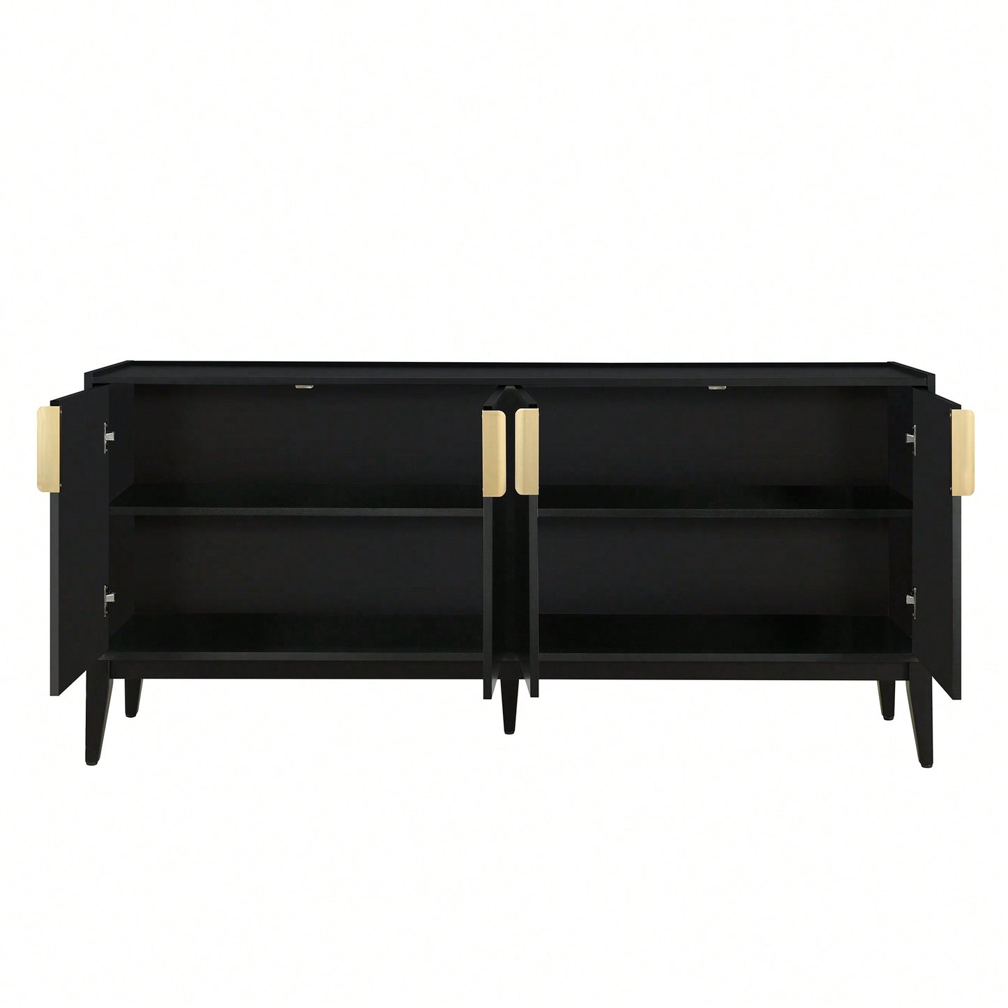 Wooden Storage Cabinet Sideboard With 4 Doors For Hallway Entryway Living Room Adjustable Shelves