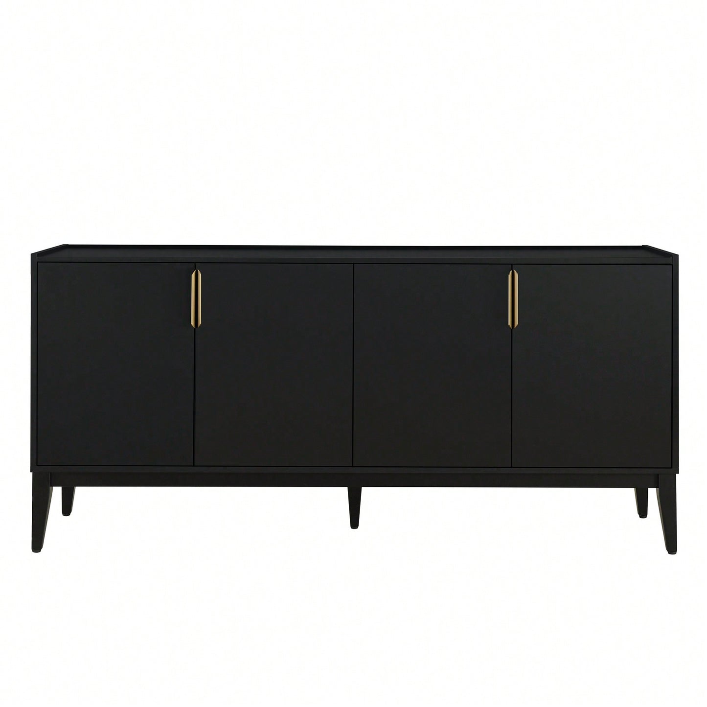 Wooden Storage Cabinet Sideboard With 4 Doors For Hallway Entryway Living Room Adjustable Shelves