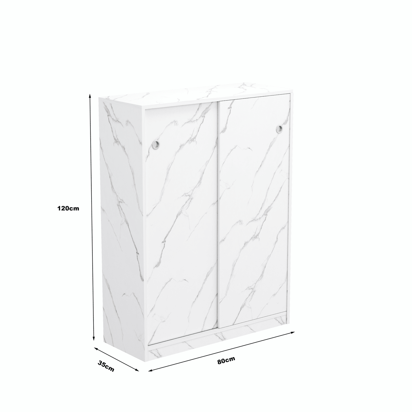 Marble Black Sliding Door Shoe Cabinet With 6 Layers For Up To 30 Pairs Of Shoes