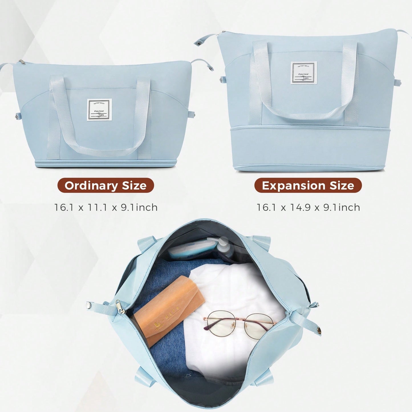 4-Piece Expandable Hard Shell Luggage Set with USB Port Front Opening Airline Approved Carry-On and Cup Holder in Blue