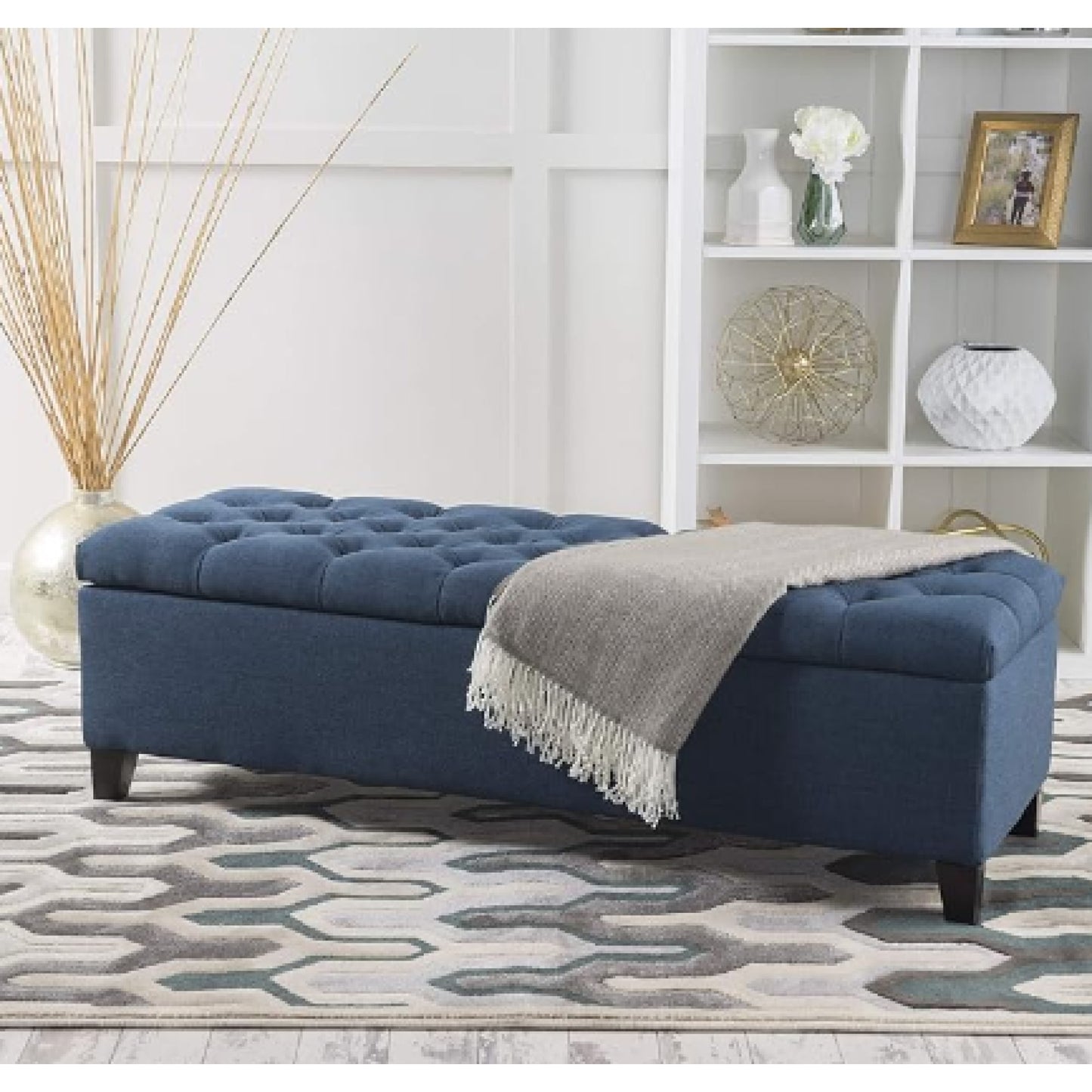 Versatile Storage Ottoman With Soft Upholstery And Stylish Design For Home Décor