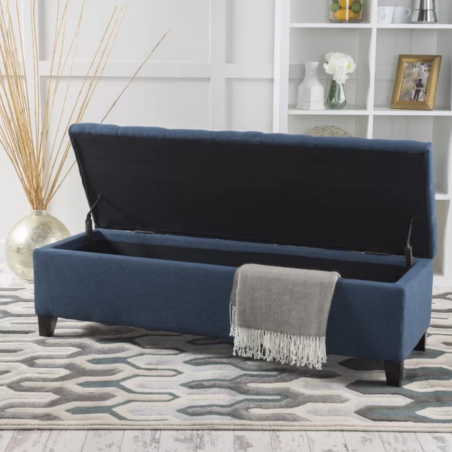 Versatile Storage Ottoman With Soft Upholstery And Stylish Design For Home Décor