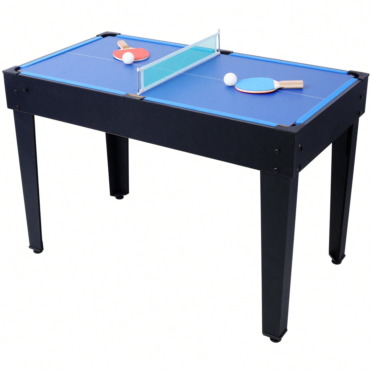 5-In-1 Multi-Game Table For Billiards, Air Hockey, Foosball, Ping Pong, And Basketball In Black And Blue