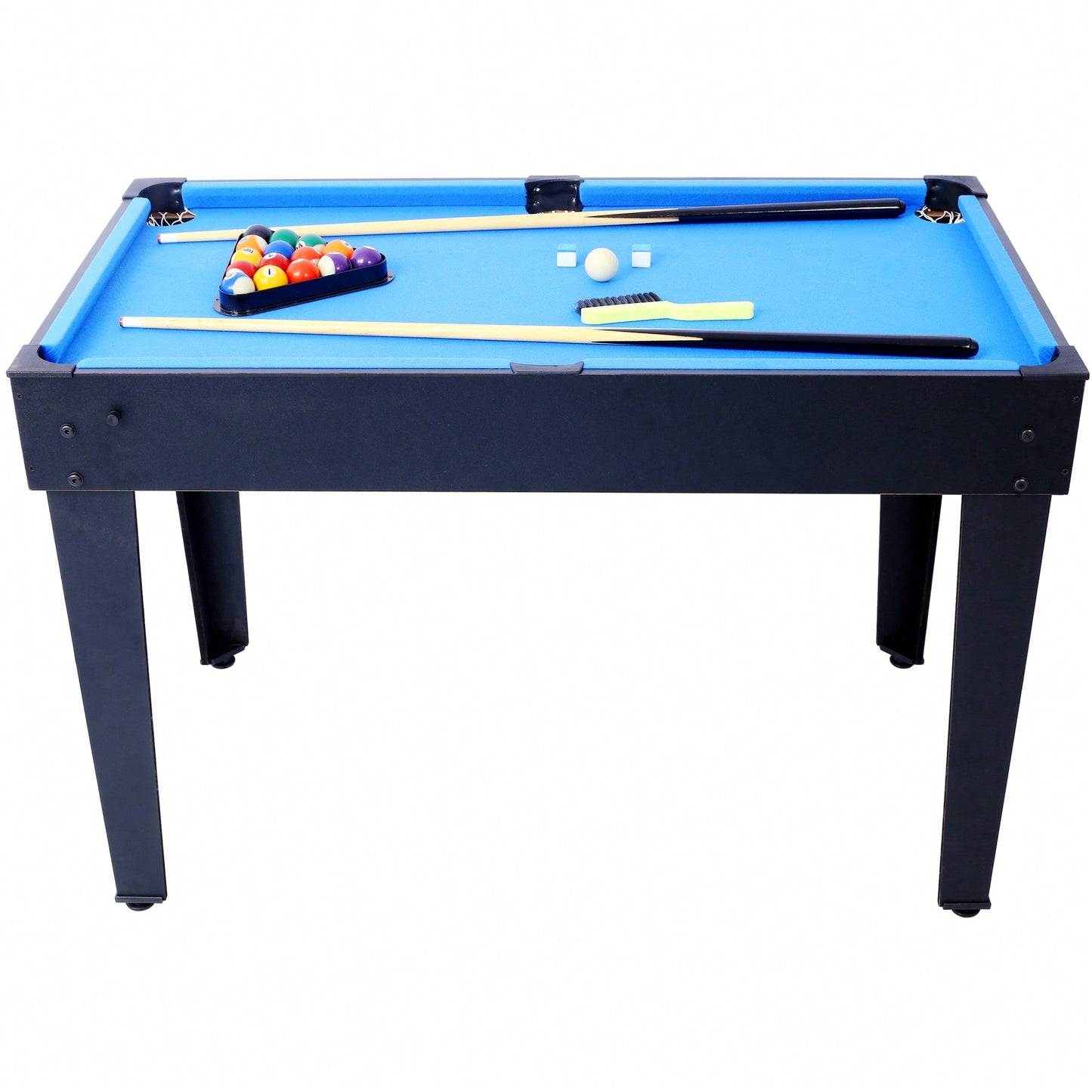 5-In-1 Multi-Game Table For Billiards, Air Hockey, Foosball, Ping Pong, And Basketball In Black And Blue