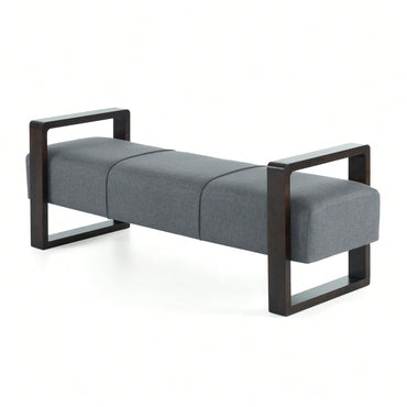 Sleek Gray Long Ottoman For Modern Living Spaces