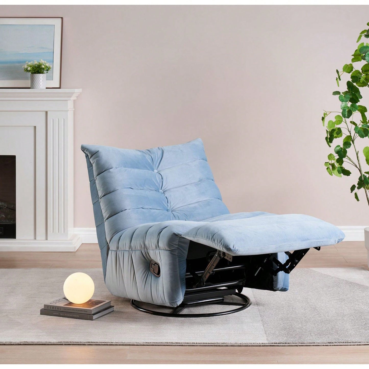 Modern Rotatable Lounge Chair With Side Pocket For Small Spaces - Upholstered Reading Chair For Leisure And Comfort