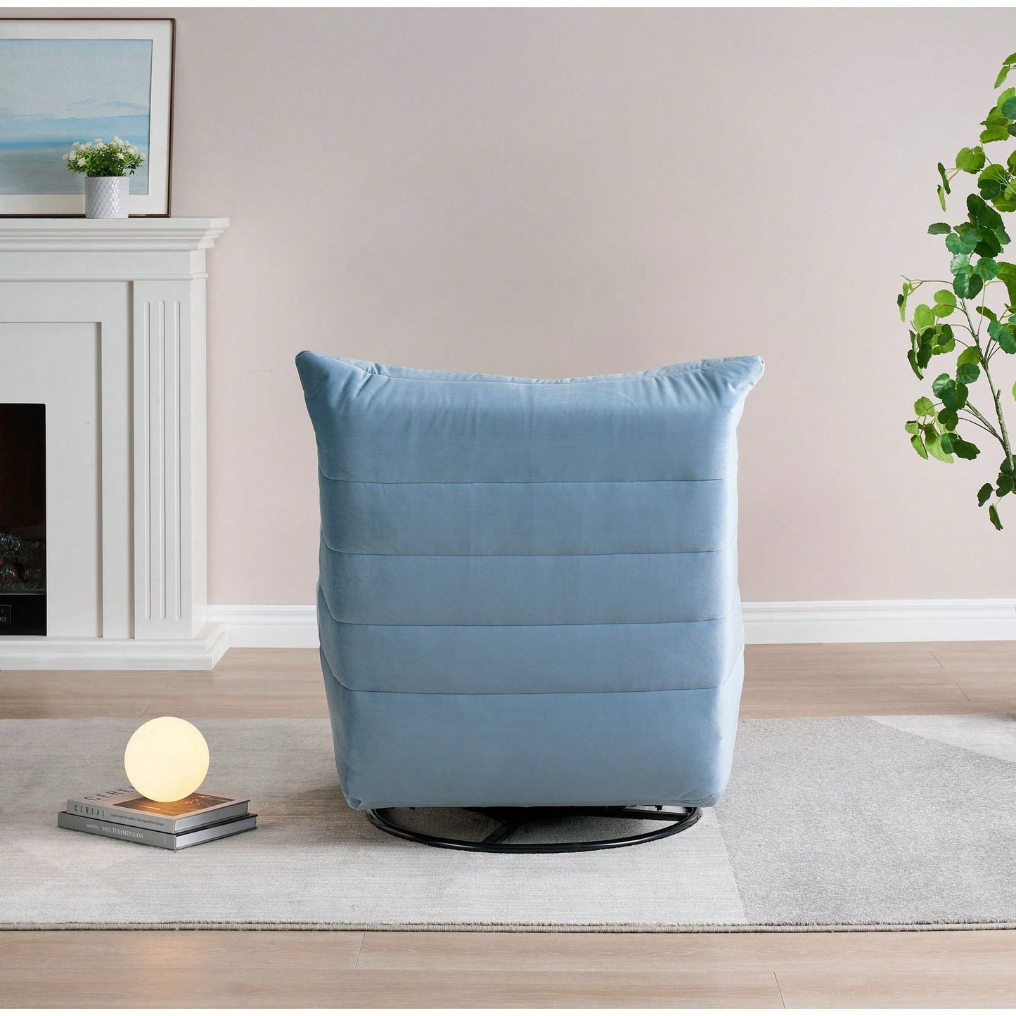 Modern Rotatable Lounge Chair With Side Pocket For Small Spaces - Upholstered Reading Chair For Leisure And Comfort
