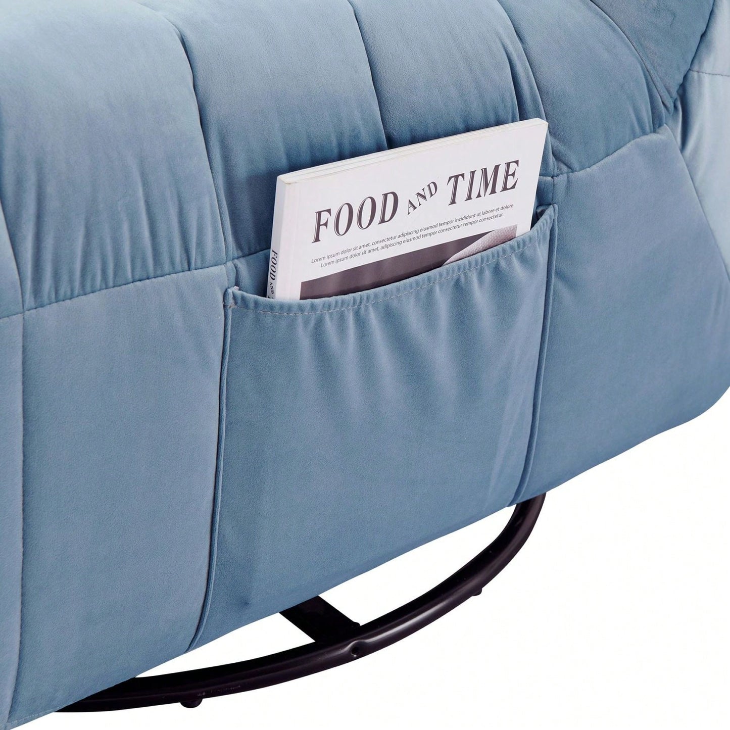 Modern Rotatable Lounge Chair With Side Pocket For Small Spaces - Upholstered Reading Chair For Leisure And Comfort