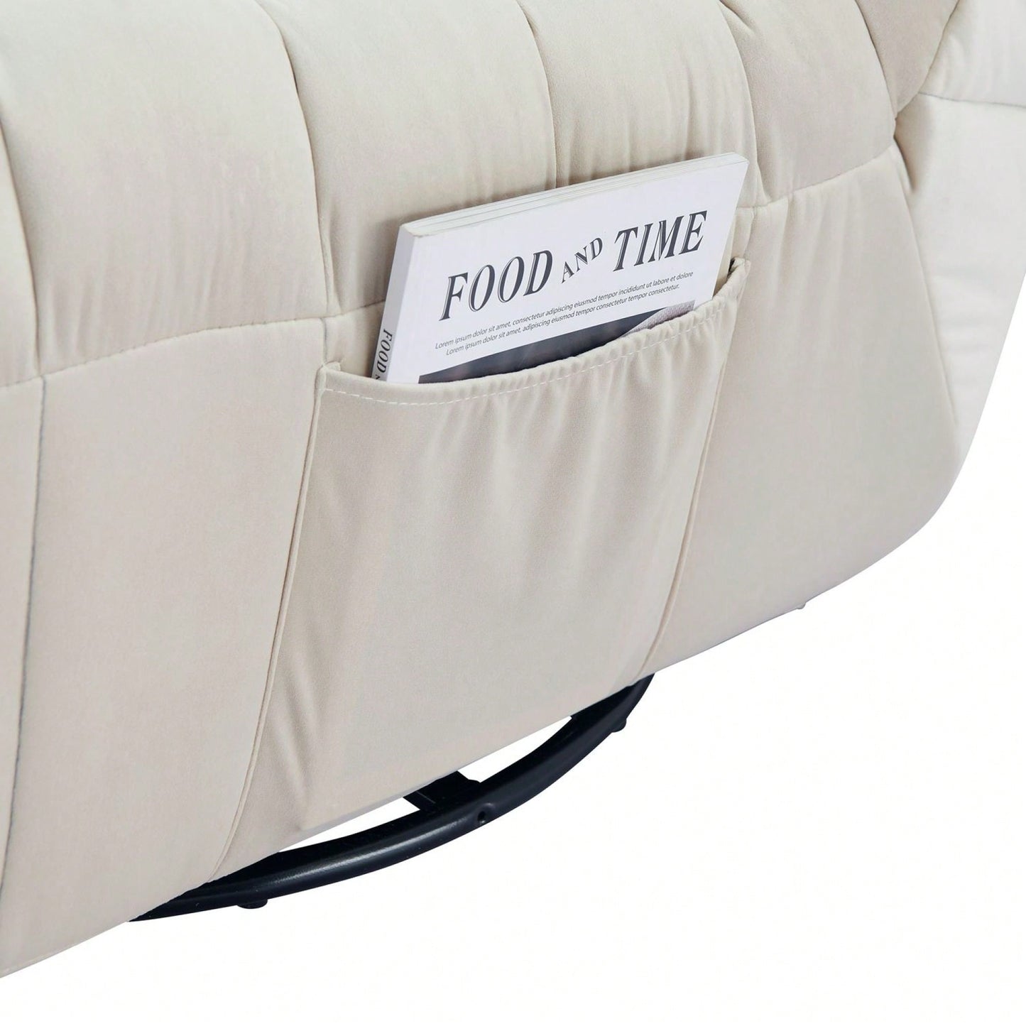 Modern Rotatable Lounge Chair With Side Pocket For Small Spaces - Upholstered Reading Chair For Leisure And Comfort
