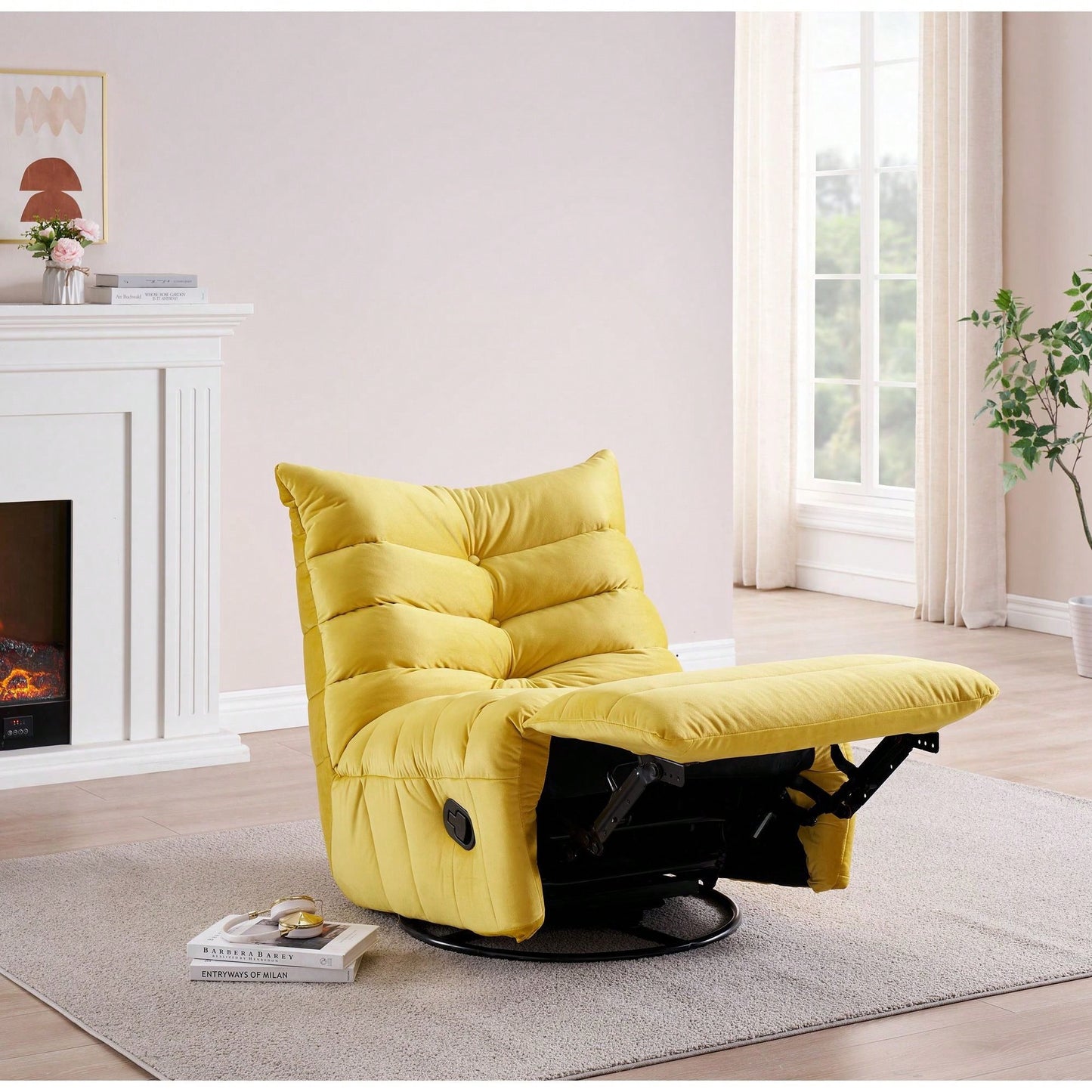 Modern Rotatable Lounge Chair With Side Pocket For Small Spaces - Upholstered Reading Chair For Leisure And Comfort
