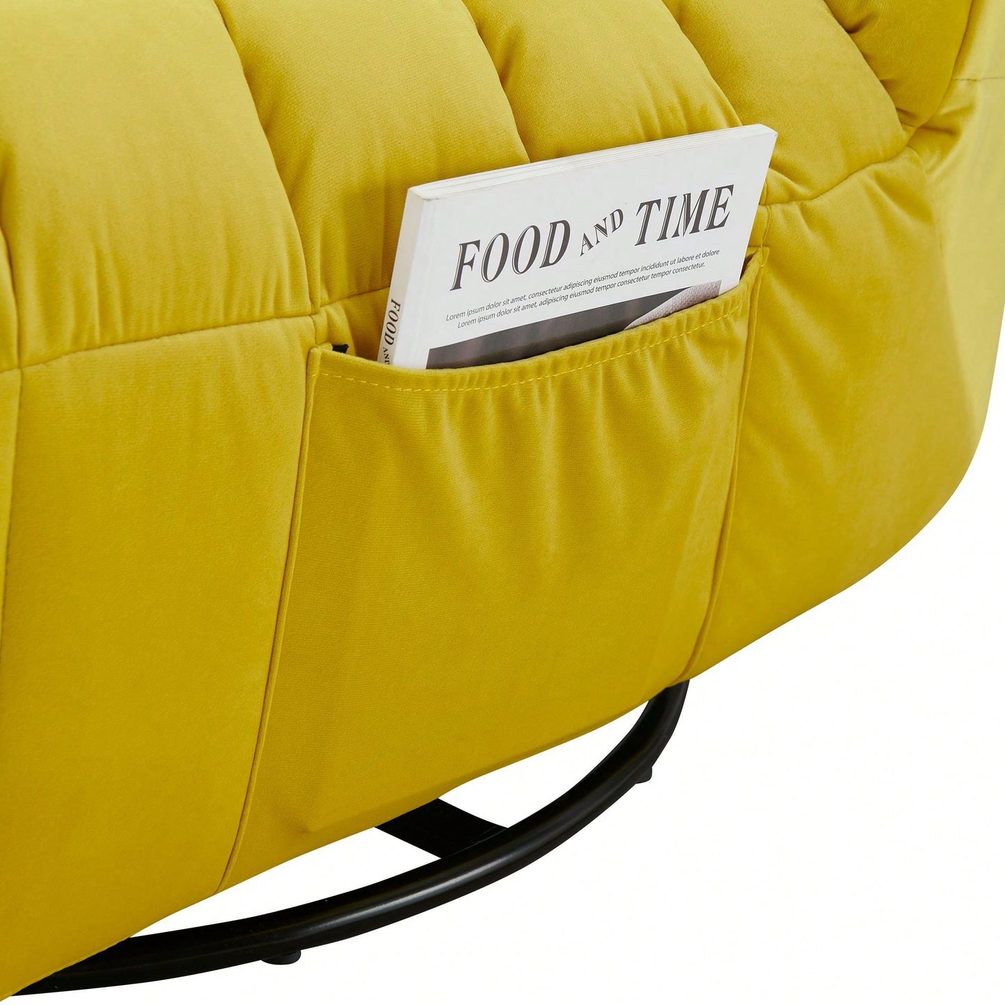 Modern Rotatable Lounge Chair With Side Pocket For Small Spaces - Upholstered Reading Chair For Leisure And Comfort