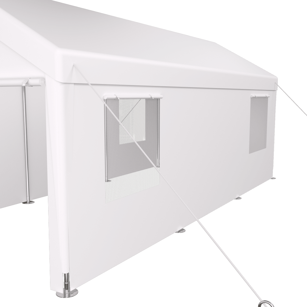 Heavy Duty Portable Carport Canopy 12x20 With Roll-Up Doors And Ventilated Windows For Car Truck Boat And Garden Tools Grey