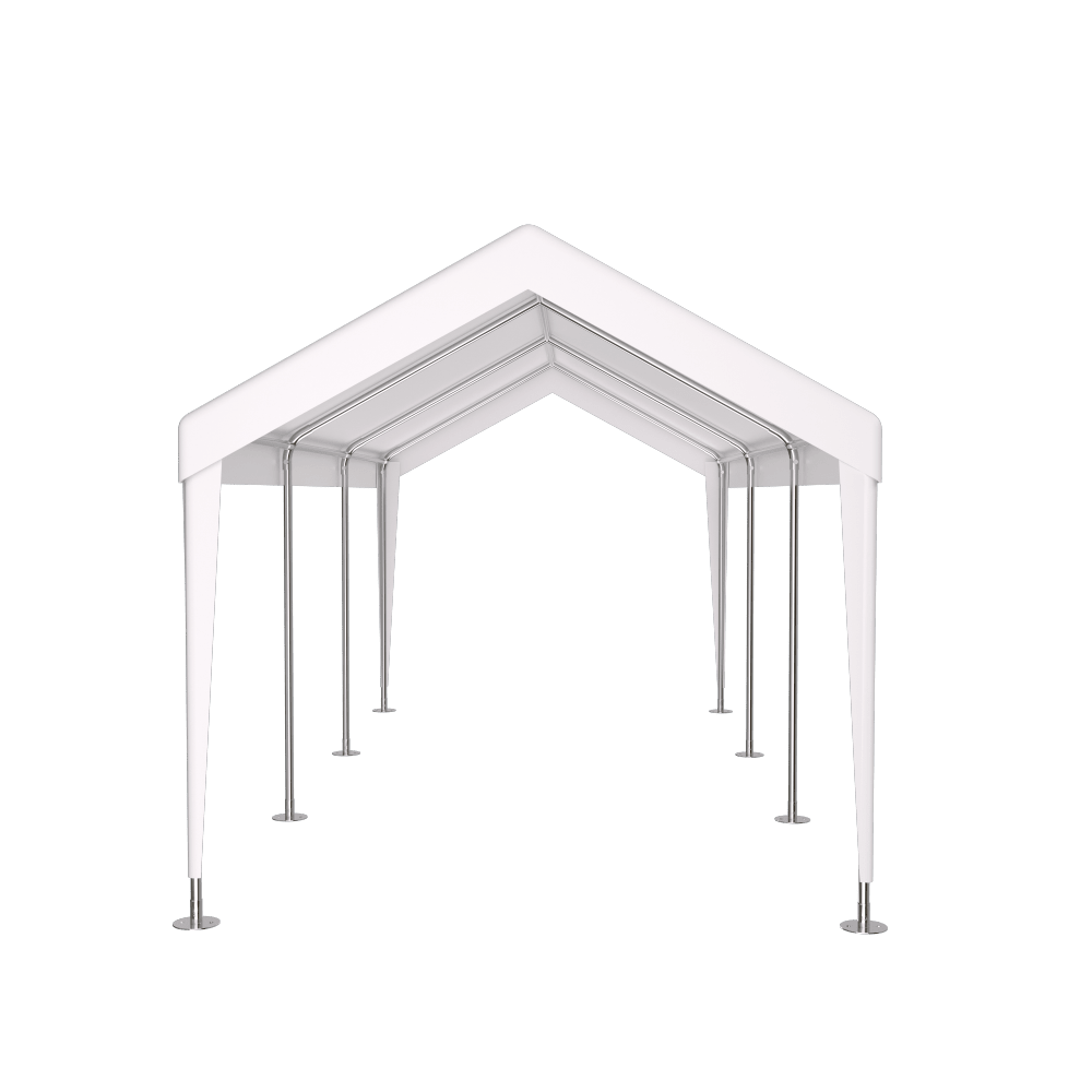 Heavy Duty Portable Carport Canopy 12x20 With Roll-Up Doors And Ventilated Windows For Car Truck Boat And Garden Tools Grey