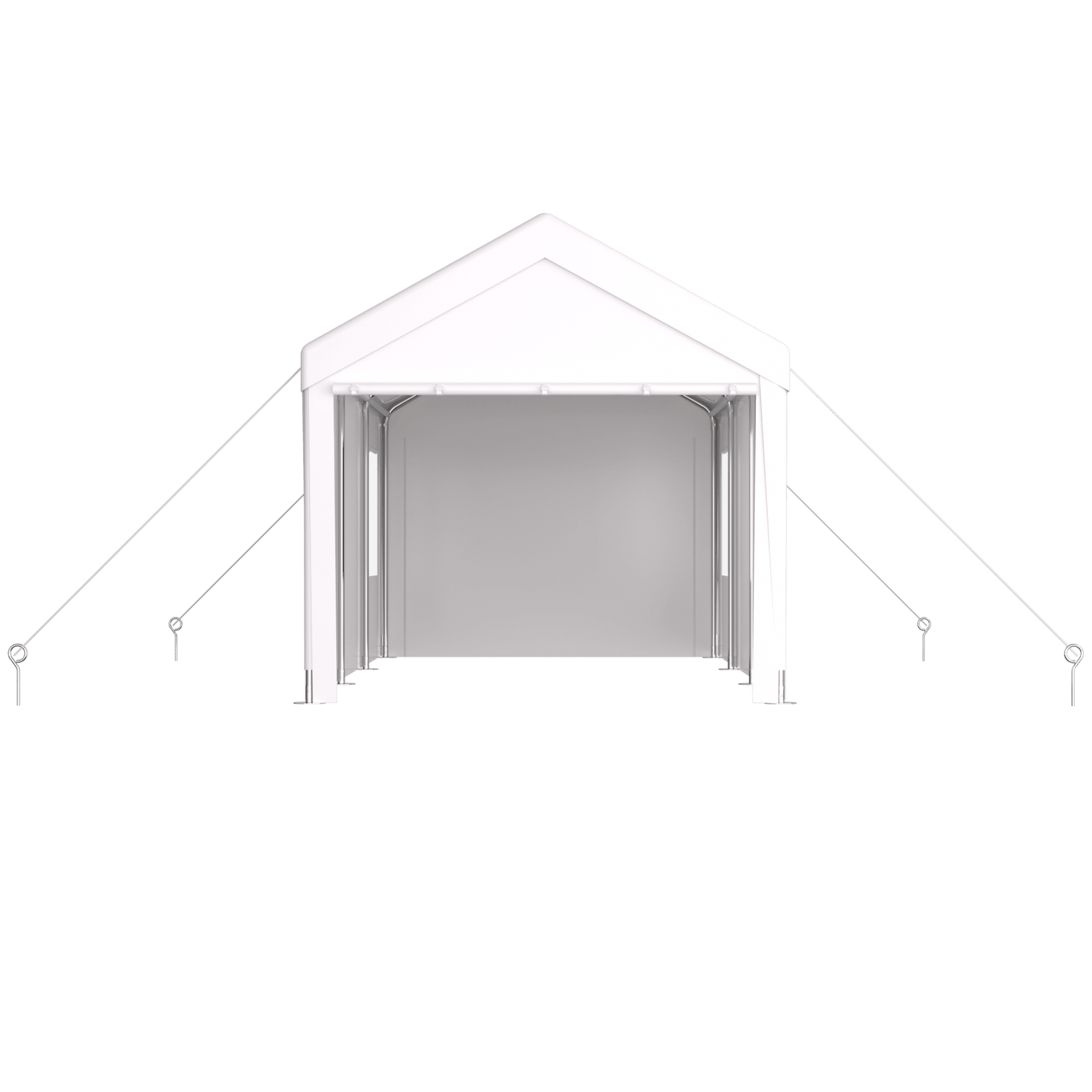 Heavy Duty Portable Carport Canopy 12x20 With Roll-Up Doors And Ventilated Windows For Car Truck Boat And Garden Tools Grey