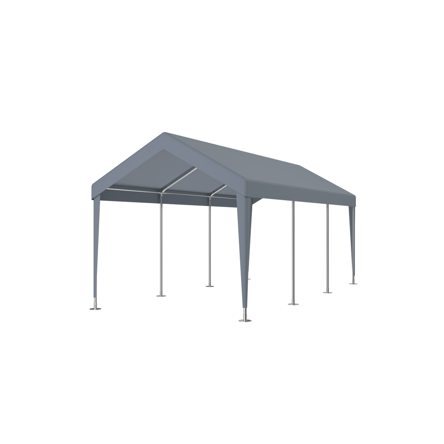 Heavy Duty Portable Carport Canopy 12x20 With Roll-Up Doors And Ventilated Windows For Car Truck Boat And Garden Tools Grey