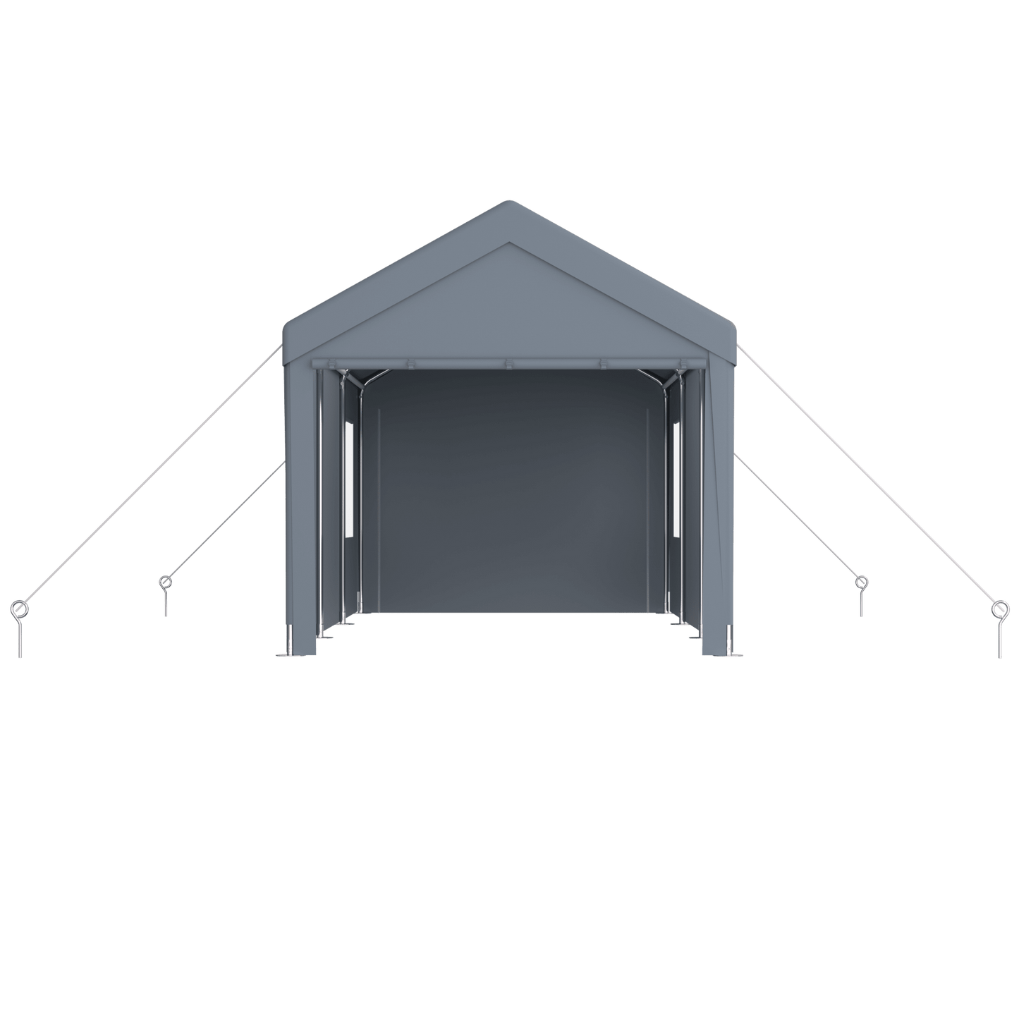 Heavy Duty Portable Carport Canopy 12x20 With Roll-Up Doors And Ventilated Windows For Car Truck Boat And Garden Tools Grey