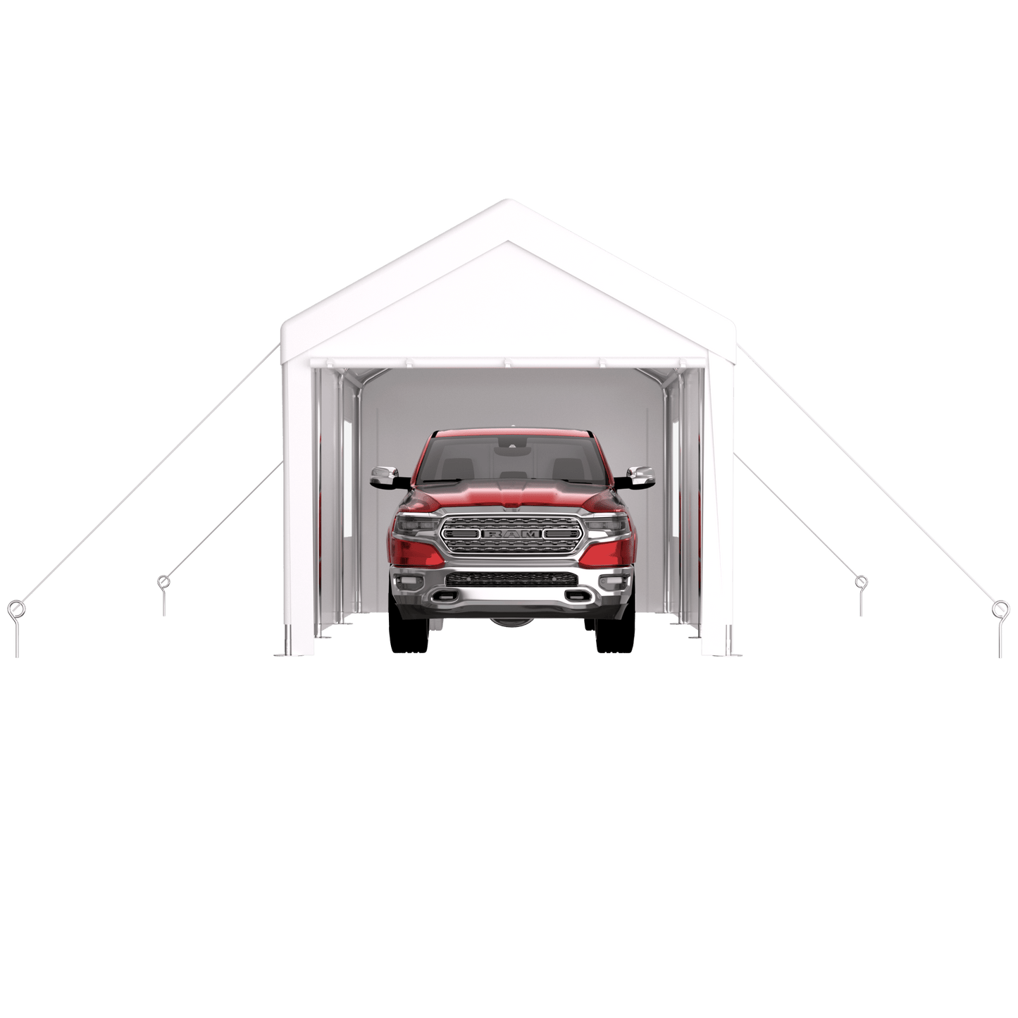 Heavy Duty Portable Carport Canopy 10x20 With Roll-Up Doors And Ventilated Windows For Cars Trucks Boats And Garden Tools Grey