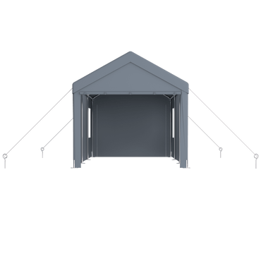 Heavy Duty Portable Carport Canopy 10x20 With Roll-Up Doors And Ventilated Windows For Cars Trucks Boats And Garden Tools Grey