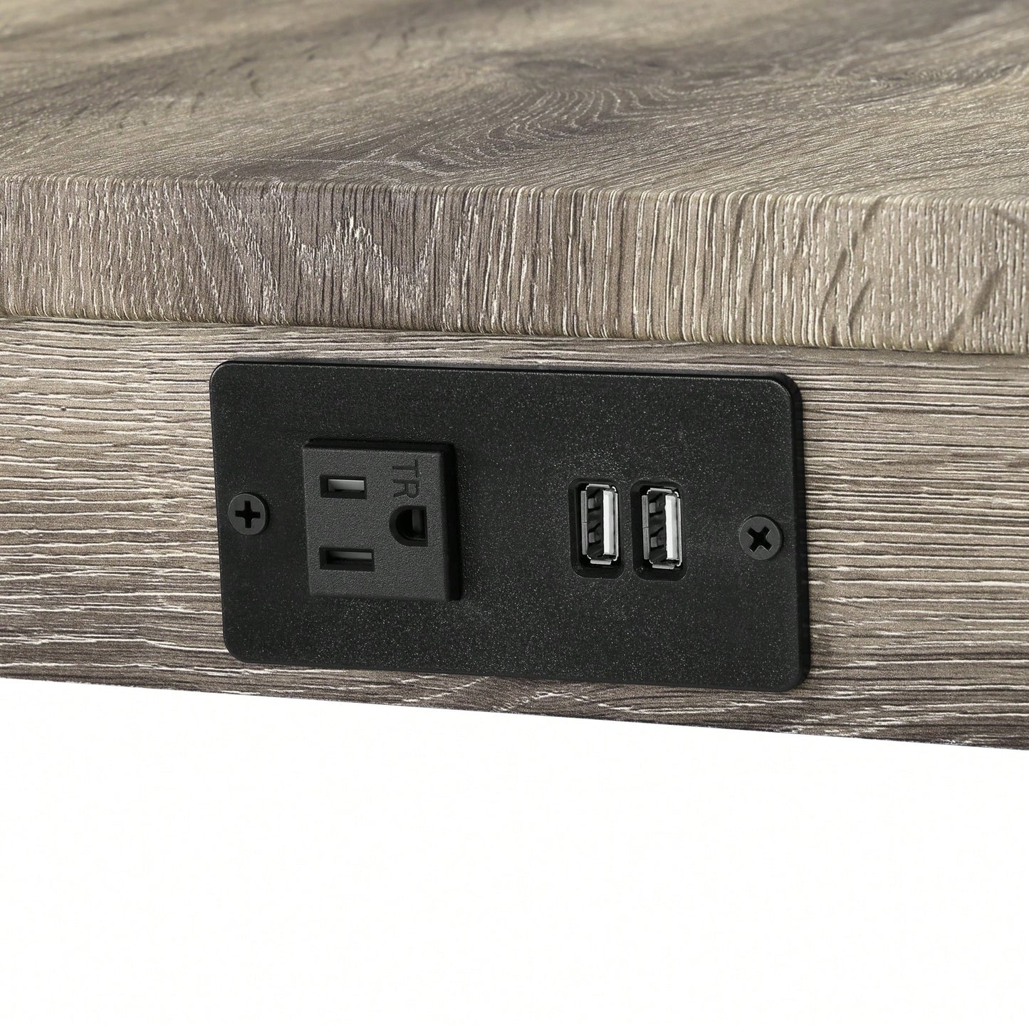 Industrial 4 Piece Bar Table Set With Power Outlet For Dining Room Living Room Game Room