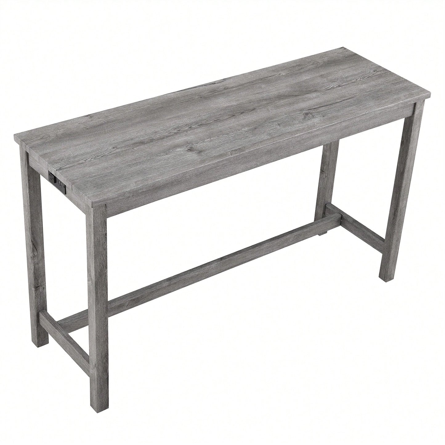 Industrial 4 Piece Bar Table Set With Power Outlet For Dining Room Living Room Game Room