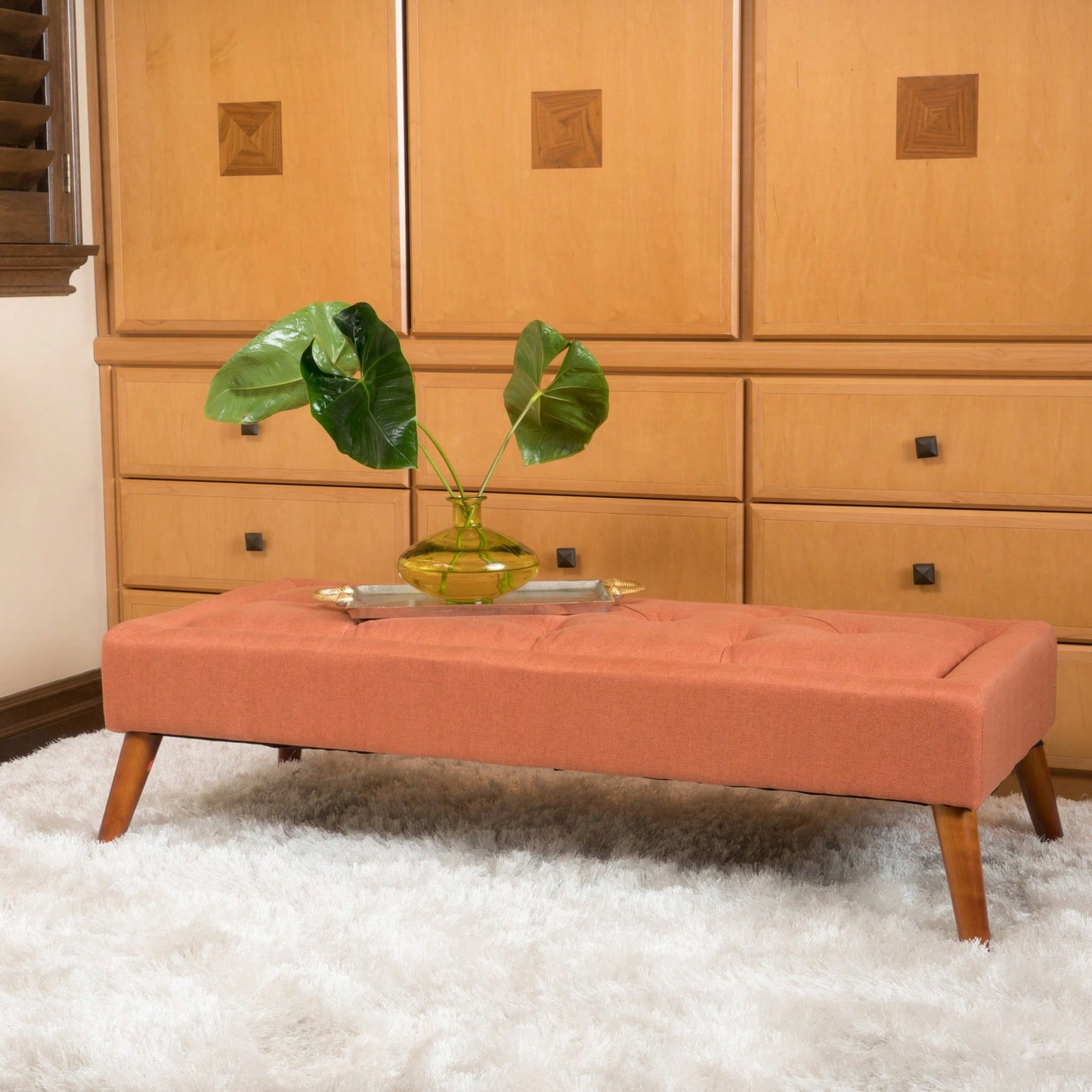 Elegant Tufted Top Ottoman For Stylish Home Decor And Versatile Seating