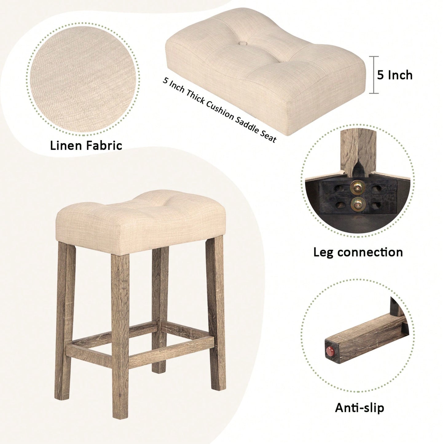 4-Piece Brown Bar Table Set With Power Outlet And 3 Padded Stools For Dining Room, Living Room And Game Room