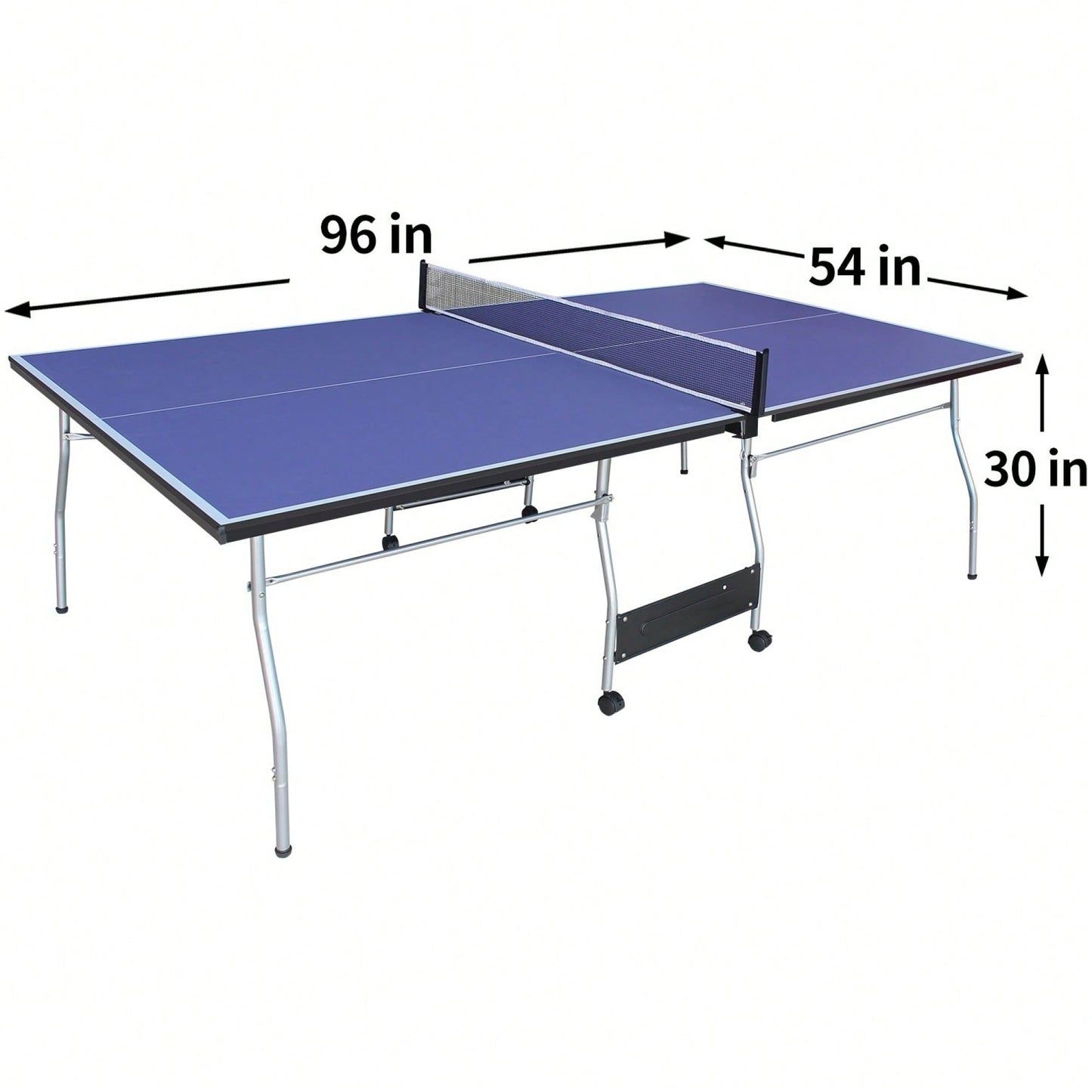 Portable 8ft Foldable Table Tennis Table Set For Indoor Outdoor Play With Net 2 Paddles And 3 Balls