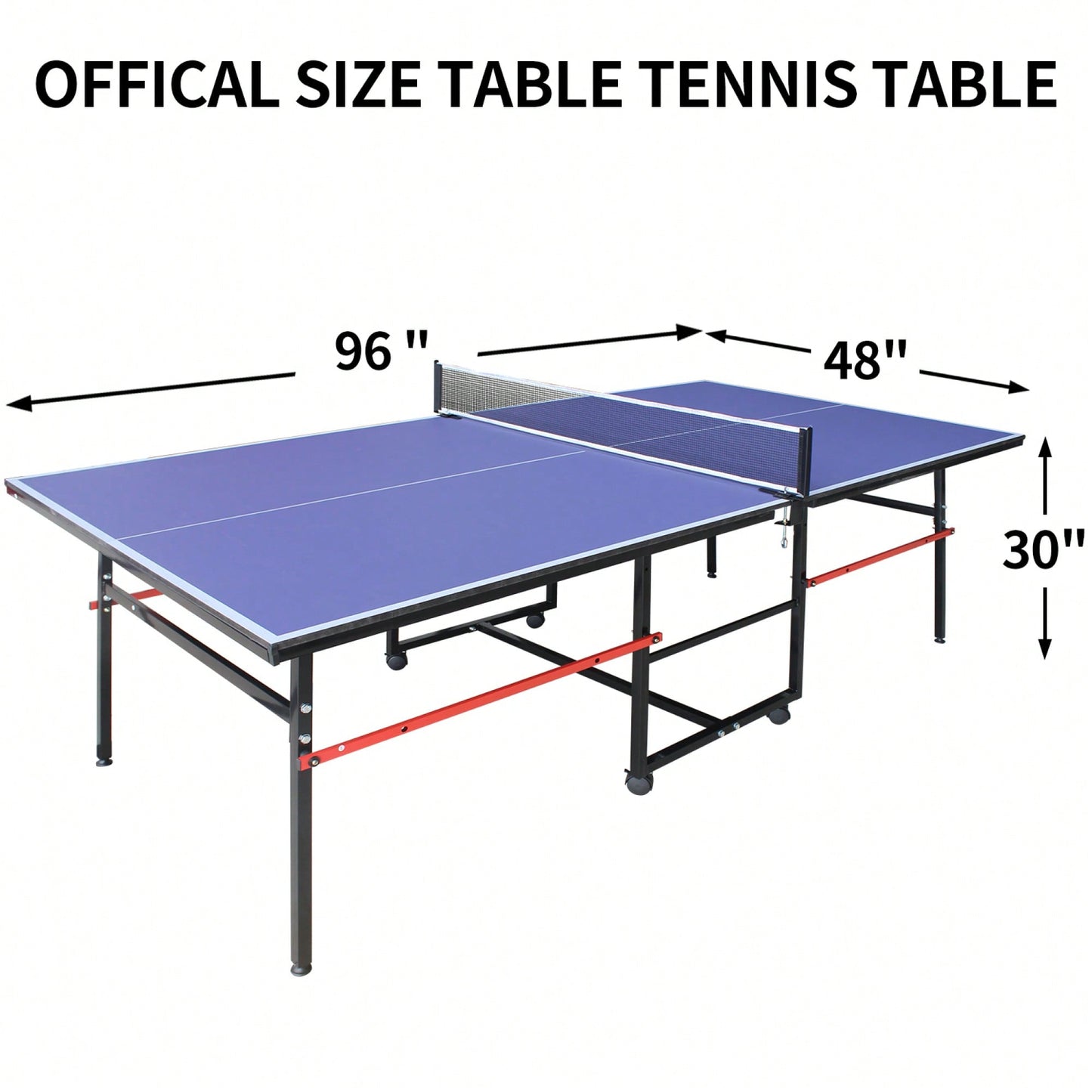 Portable 8ft Foldable Table Tennis Table Set For Indoor Outdoor Play With Net 2 Paddles And 3 Balls
