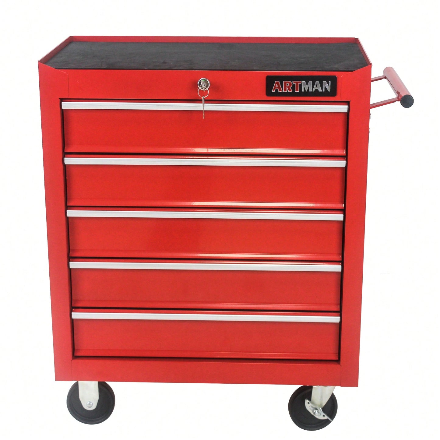5 Drawer Rolling Tool Chest With Locking System For Garage Storage Red