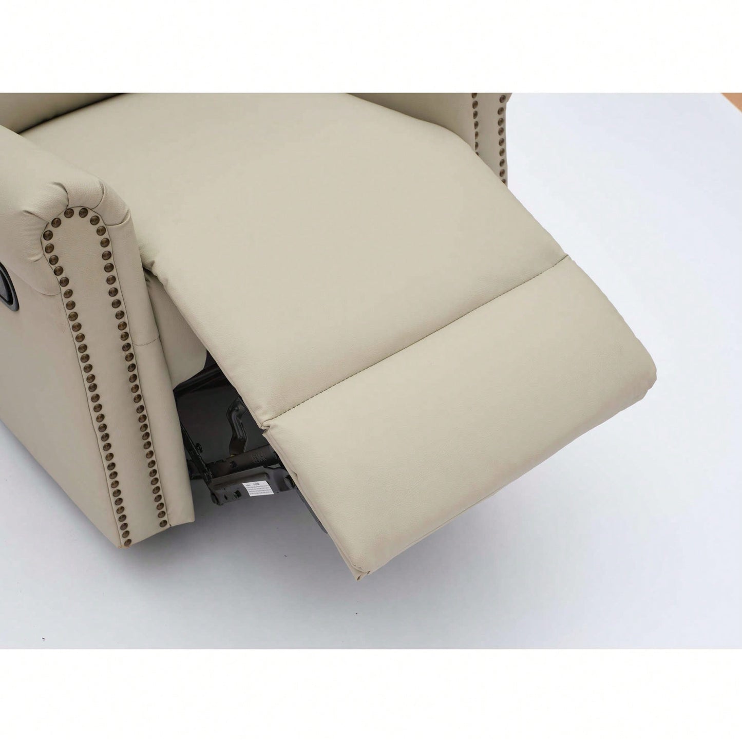 360 Degree Swivel Upholstered Manual Recliner For Living Room Comfort And Style Beige