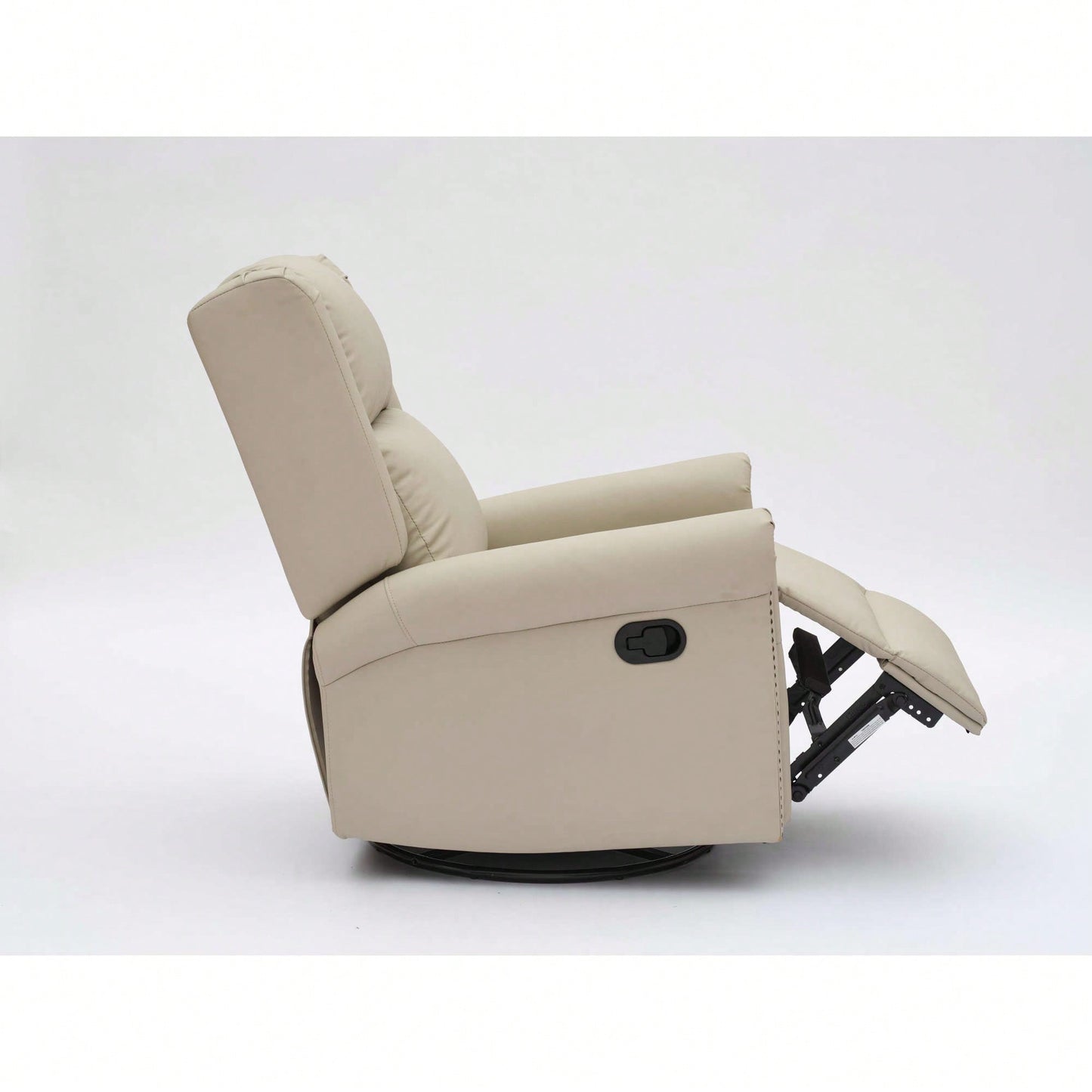 360 Degree Swivel Upholstered Manual Recliner For Living Room Comfort And Style Beige