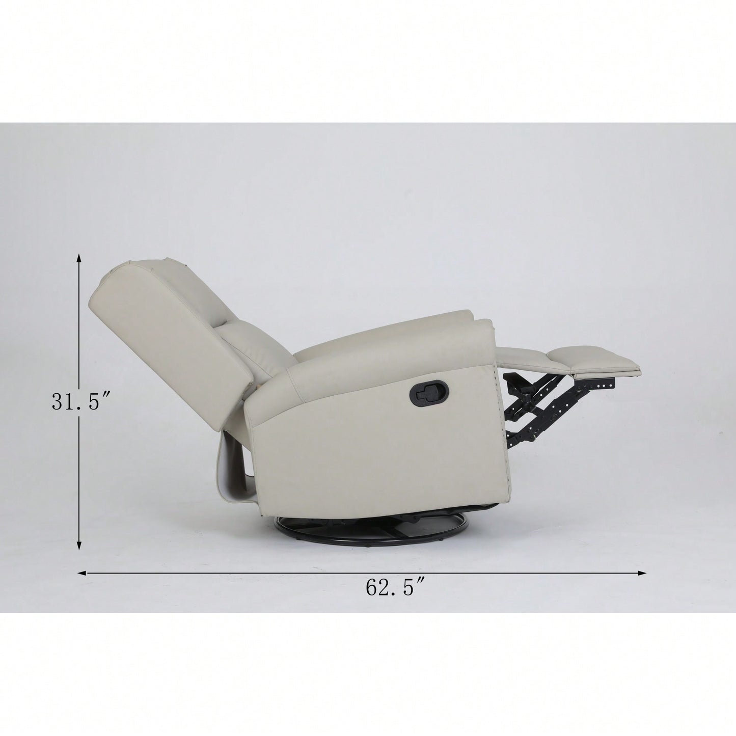 360 Degree Swivel Upholstered Manual Recliner For Living Room Comfort And Style Beige
