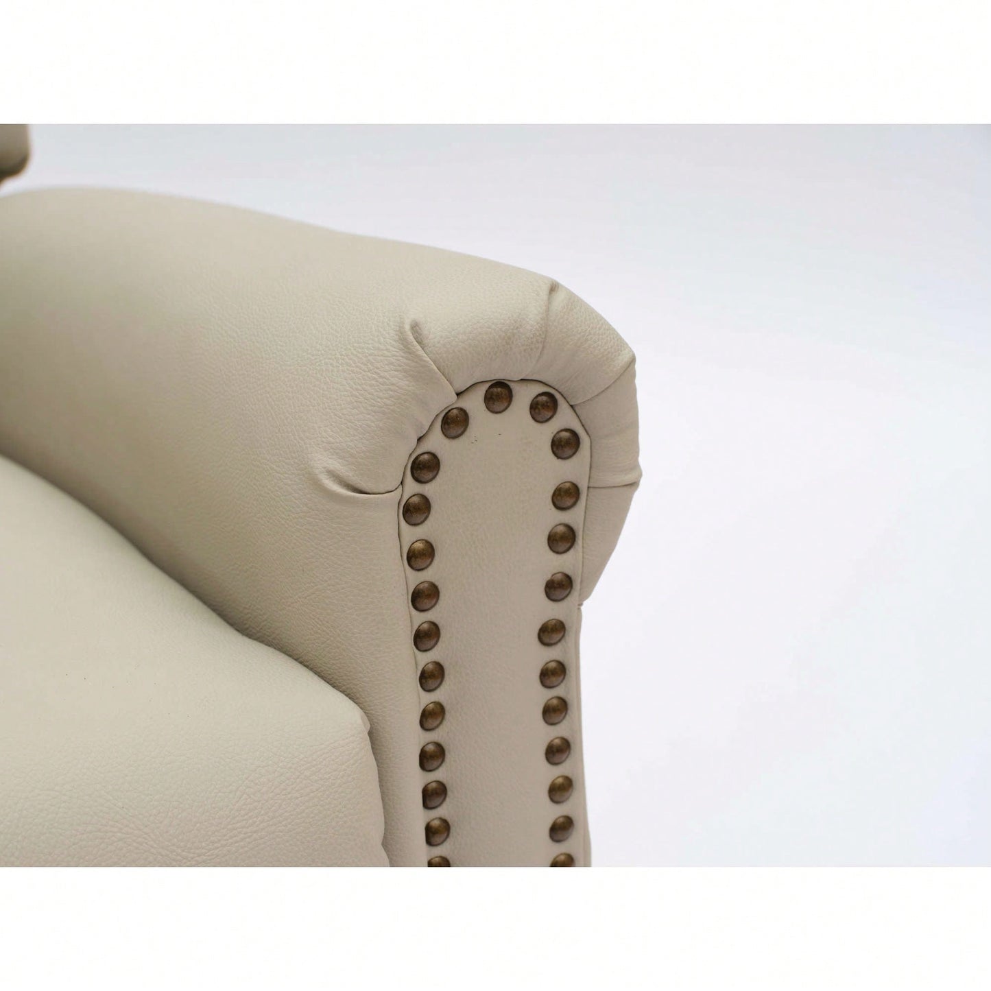 360 Degree Swivel Upholstered Manual Recliner For Living Room Comfort And Style Beige