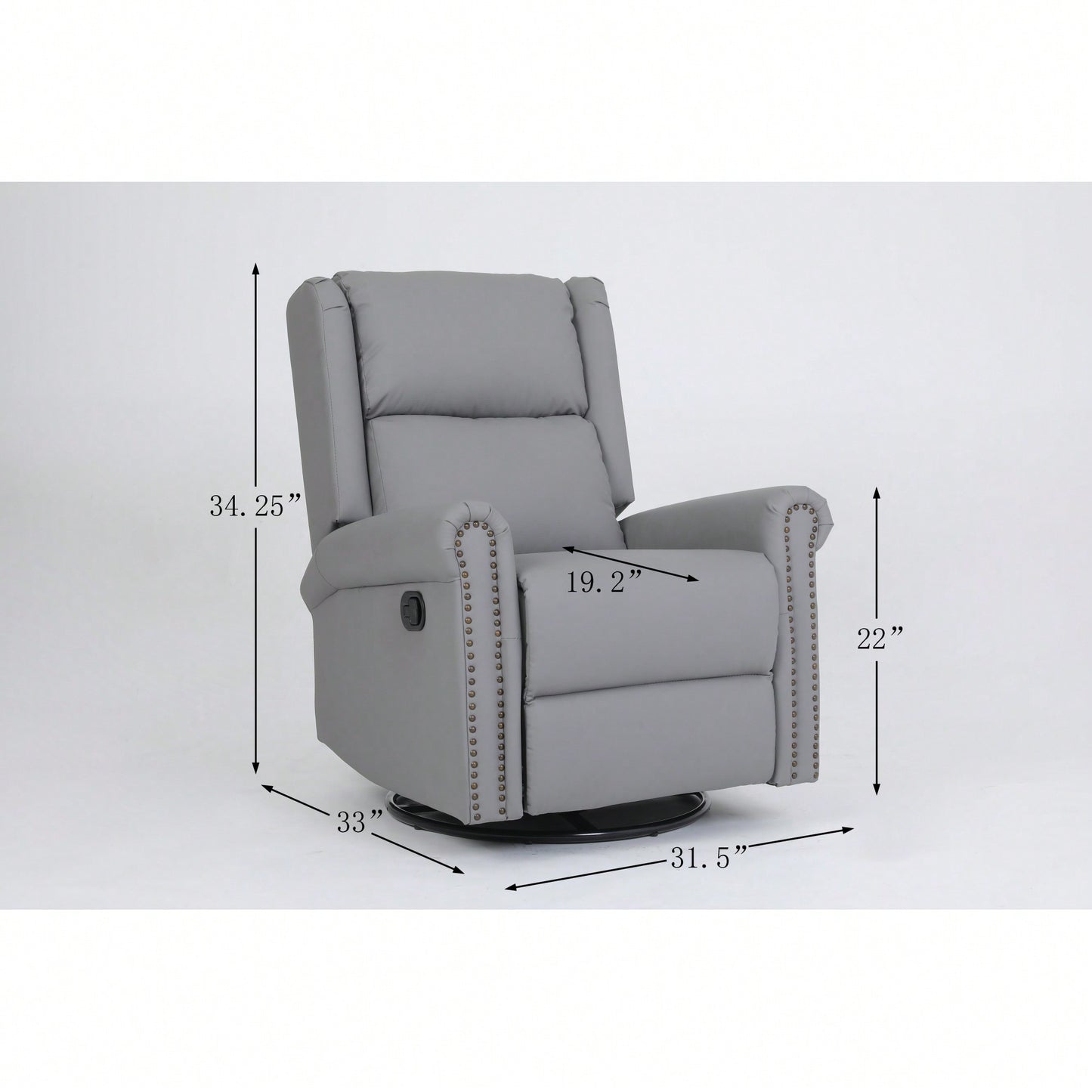 360 Degree Swivel Upholstered Manual Recliner For Living Room Comfort And Style Beige