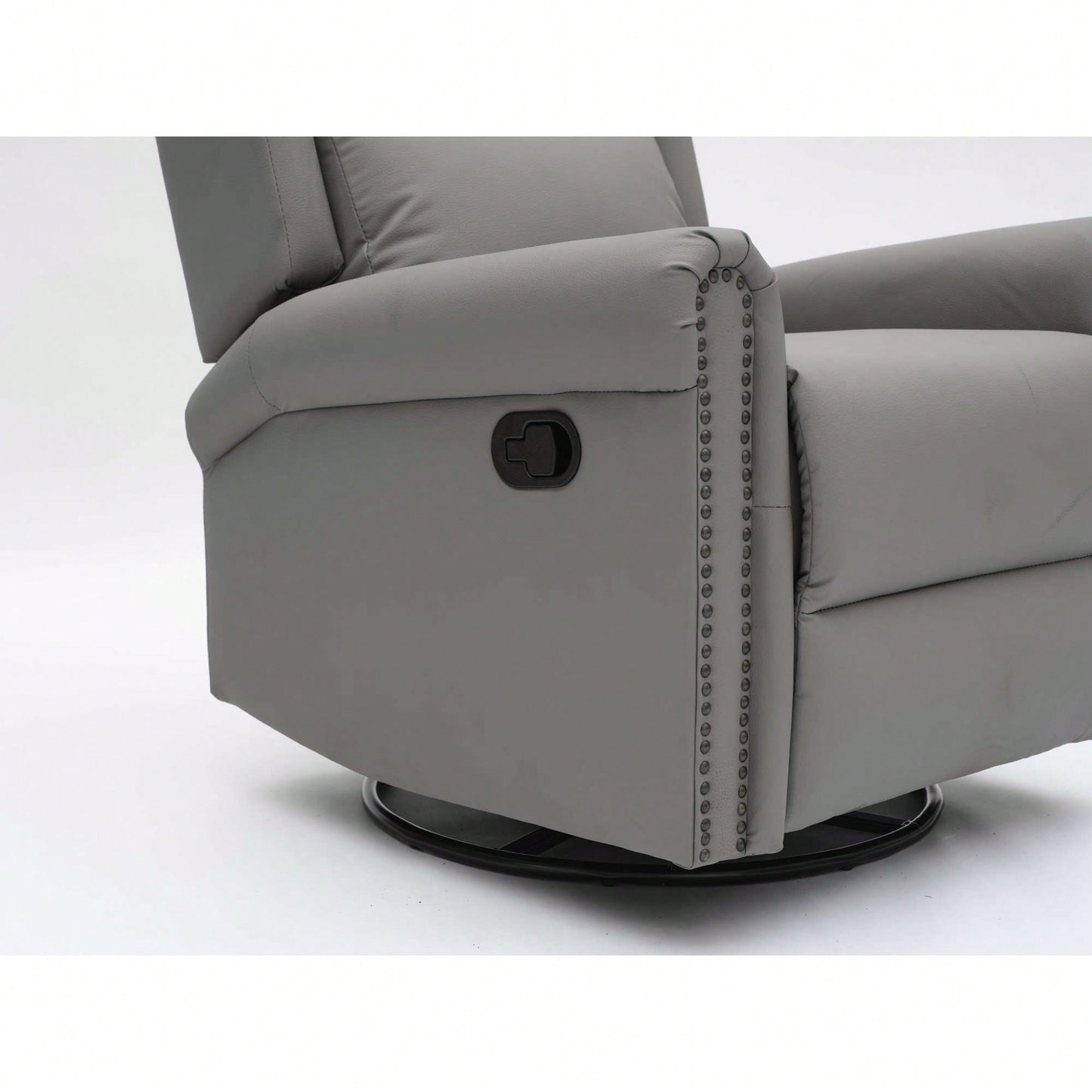 360 Degree Swivel Upholstered Manual Recliner For Living Room Comfort And Style Beige