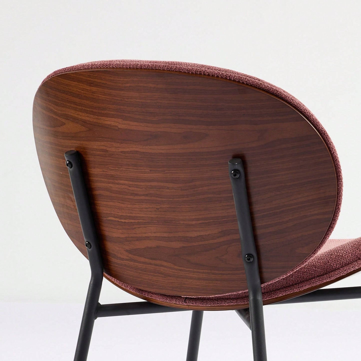 Mid-Century Modern Black Leather Lounge Chair With Walnut Finish Comfortable Backrest And Tripod Design