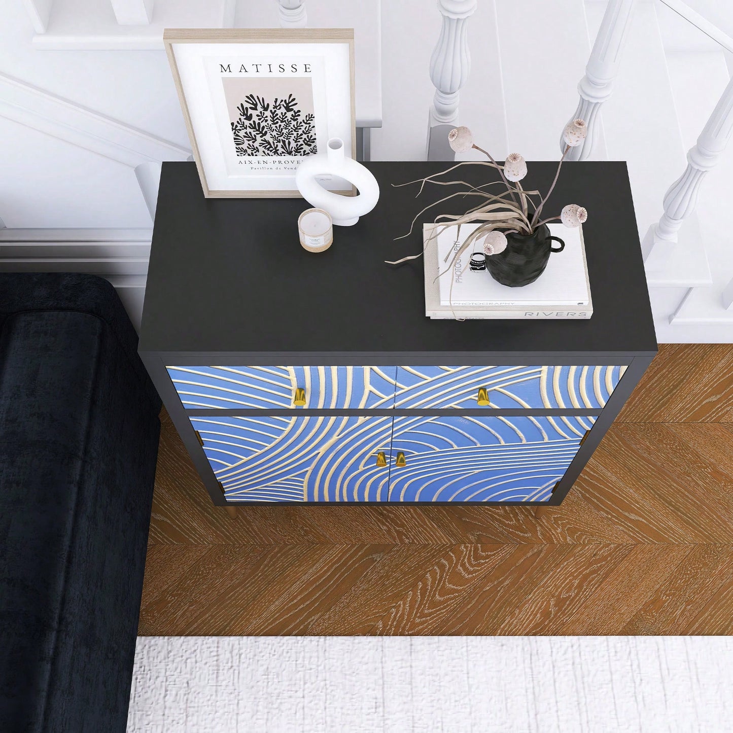Stylish Accent Cabinet With Double Doors, Drawer And Adjustable Shelf For Living Room, Hallway, Entryway, Dining Room