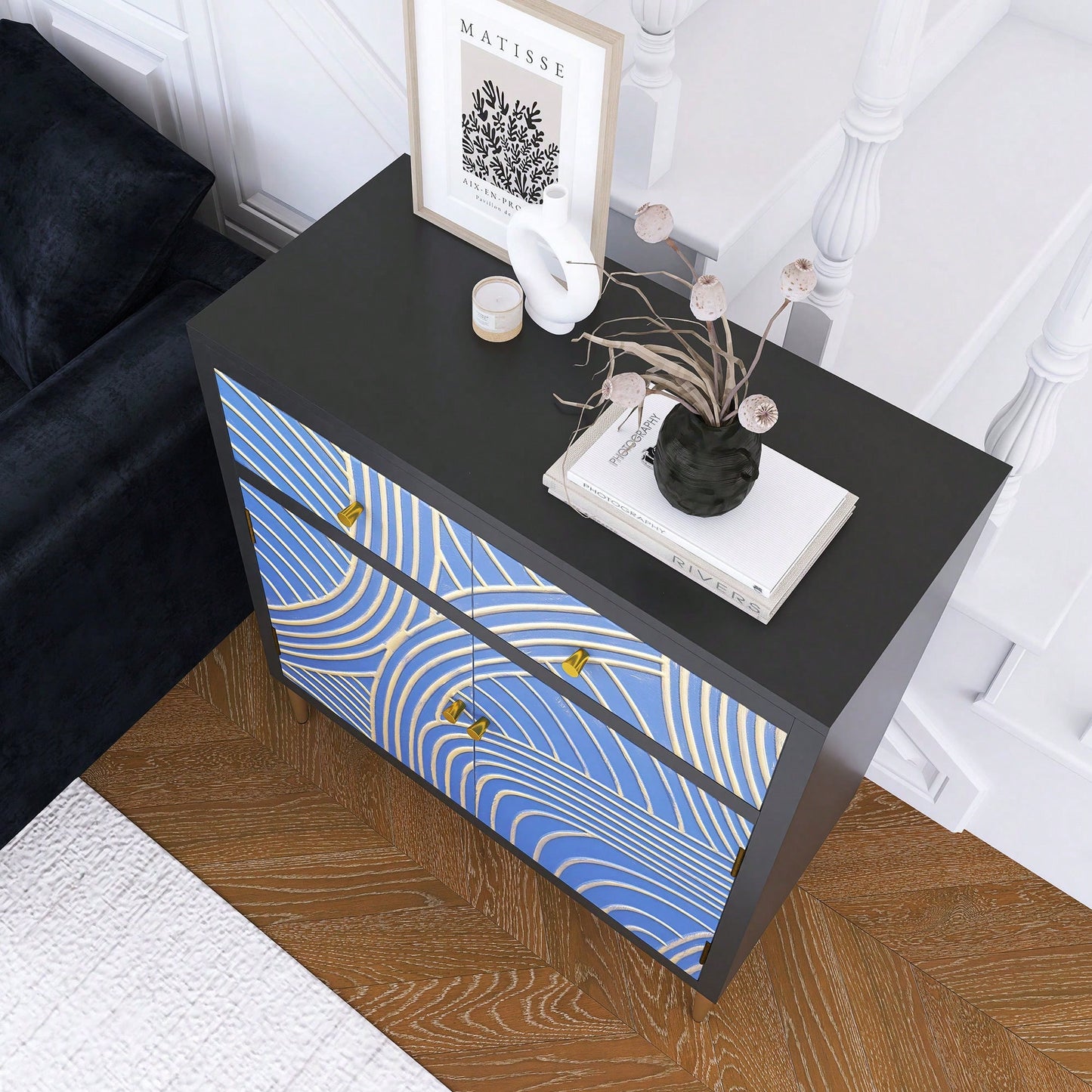 Stylish Accent Cabinet With Double Doors, Drawer And Adjustable Shelf For Living Room, Hallway, Entryway, Dining Room
