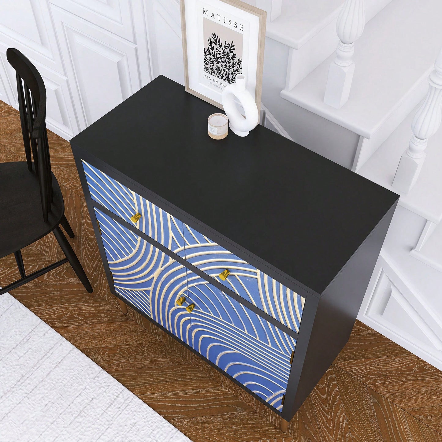 Stylish Accent Cabinet With Double Doors, Drawer And Adjustable Shelf For Living Room, Hallway, Entryway, Dining Room