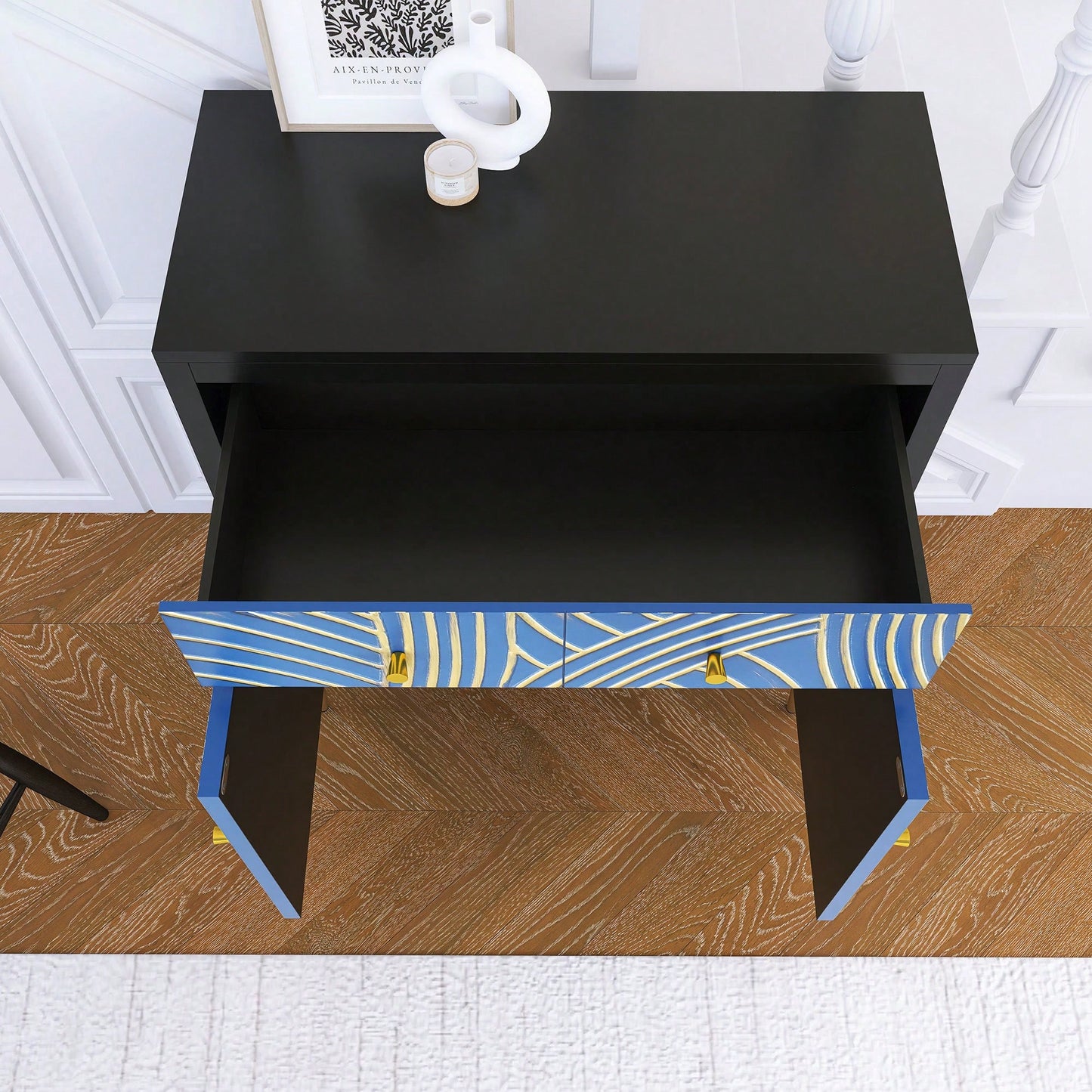 Stylish Accent Cabinet With Double Doors, Drawer And Adjustable Shelf For Living Room, Hallway, Entryway, Dining Room