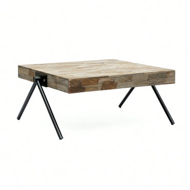 Rustic Mango Wood Coffee Table With Natural Finish For Living Room Decor