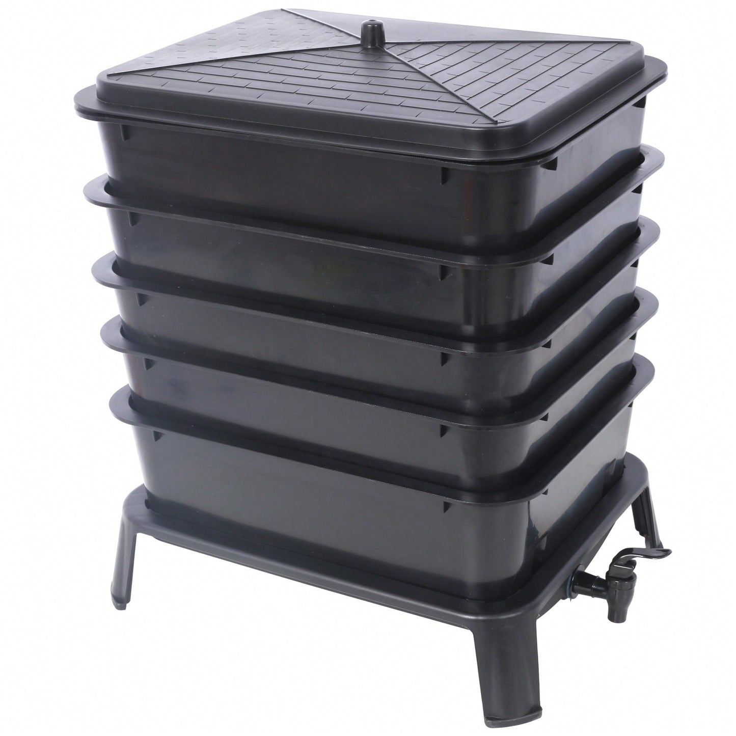 5-Layer 50L Worm Compost Bin Kit For Effortless Food Waste Recycling And Gardening