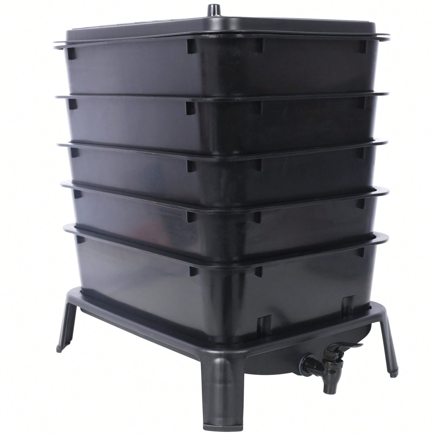 5-Layer 50L Worm Compost Bin Kit For Effortless Food Waste Recycling And Gardening