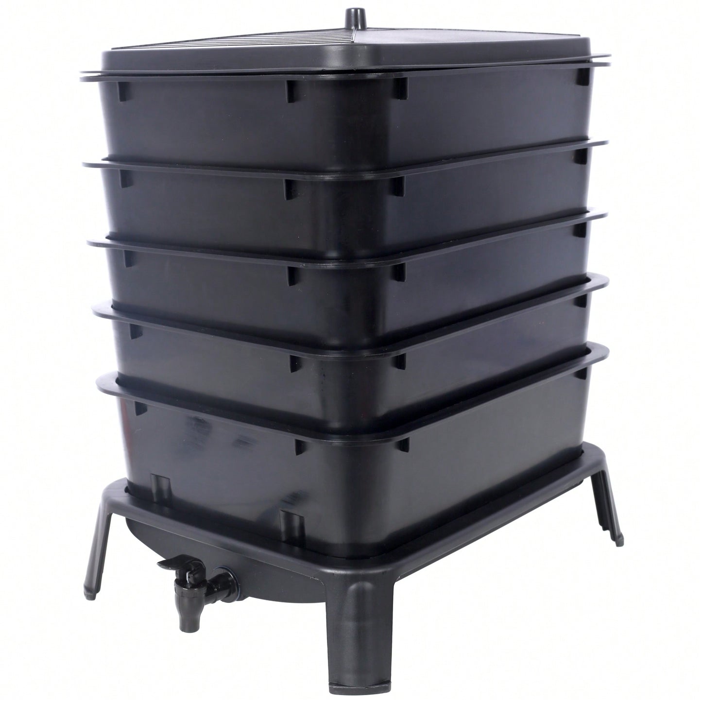 5-Layer 50L Worm Compost Bin Kit For Effortless Food Waste Recycling And Gardening