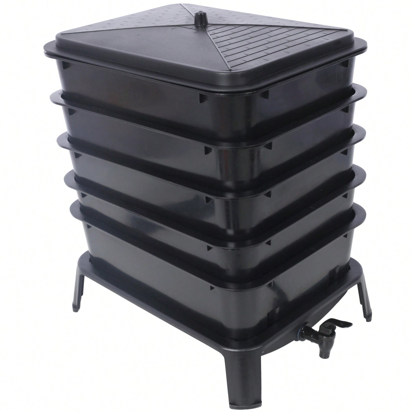5-Layer 50L Worm Compost Bin Kit For Effortless Food Waste Recycling And Gardening