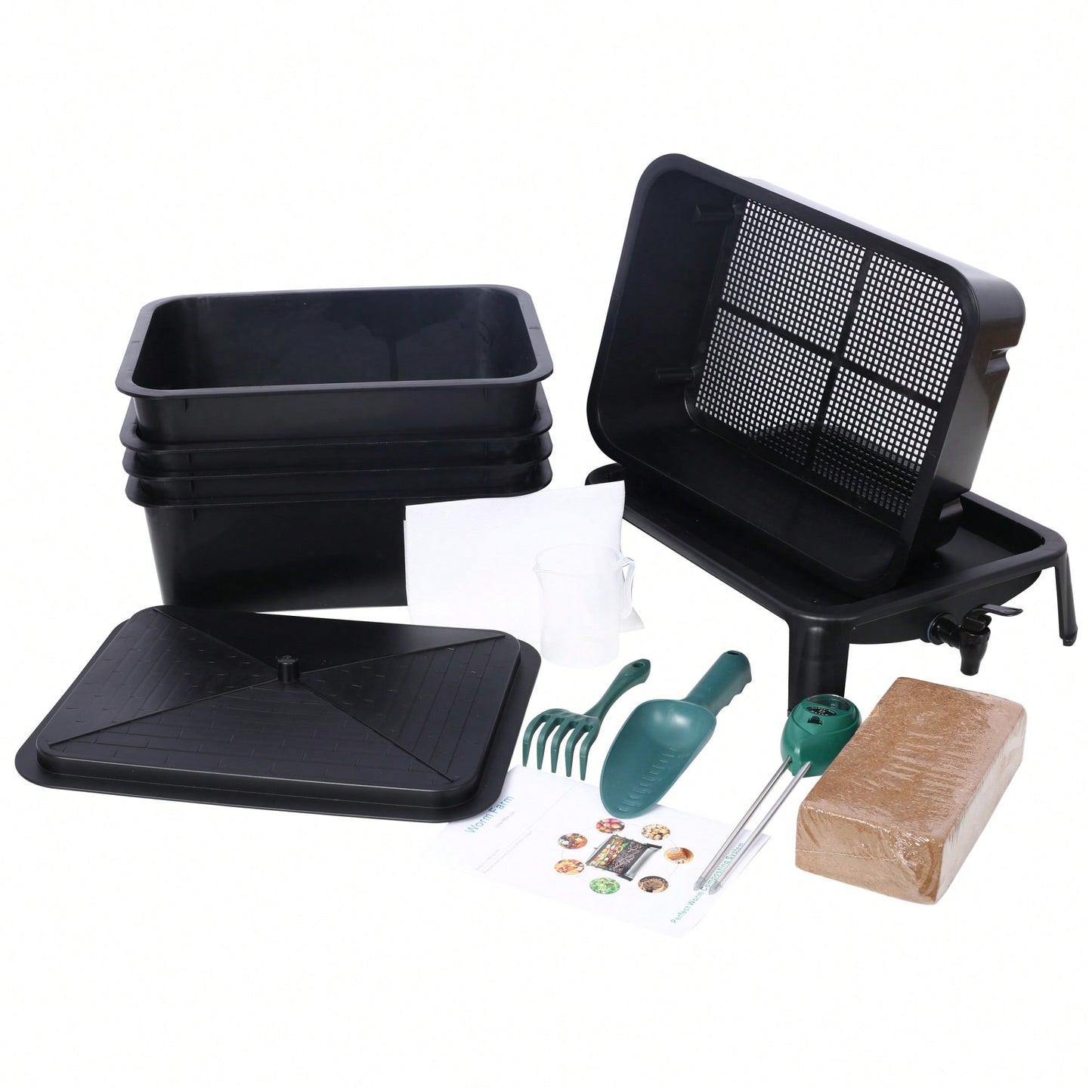 5-Layer 50L Worm Compost Bin Kit For Effortless Food Waste Recycling And Gardening