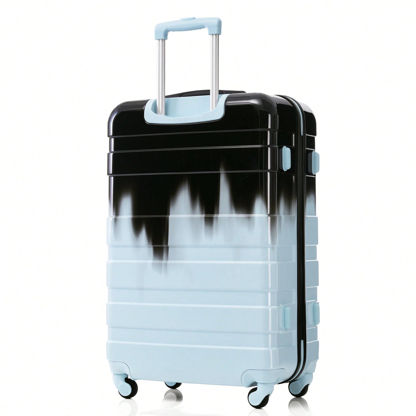 Lightweight Durable ABS Hardshell 3-Piece Luggage Set With Spinner Wheels And TSA Lock In Blue And Black - 20'', 24'', 28'' Sizes