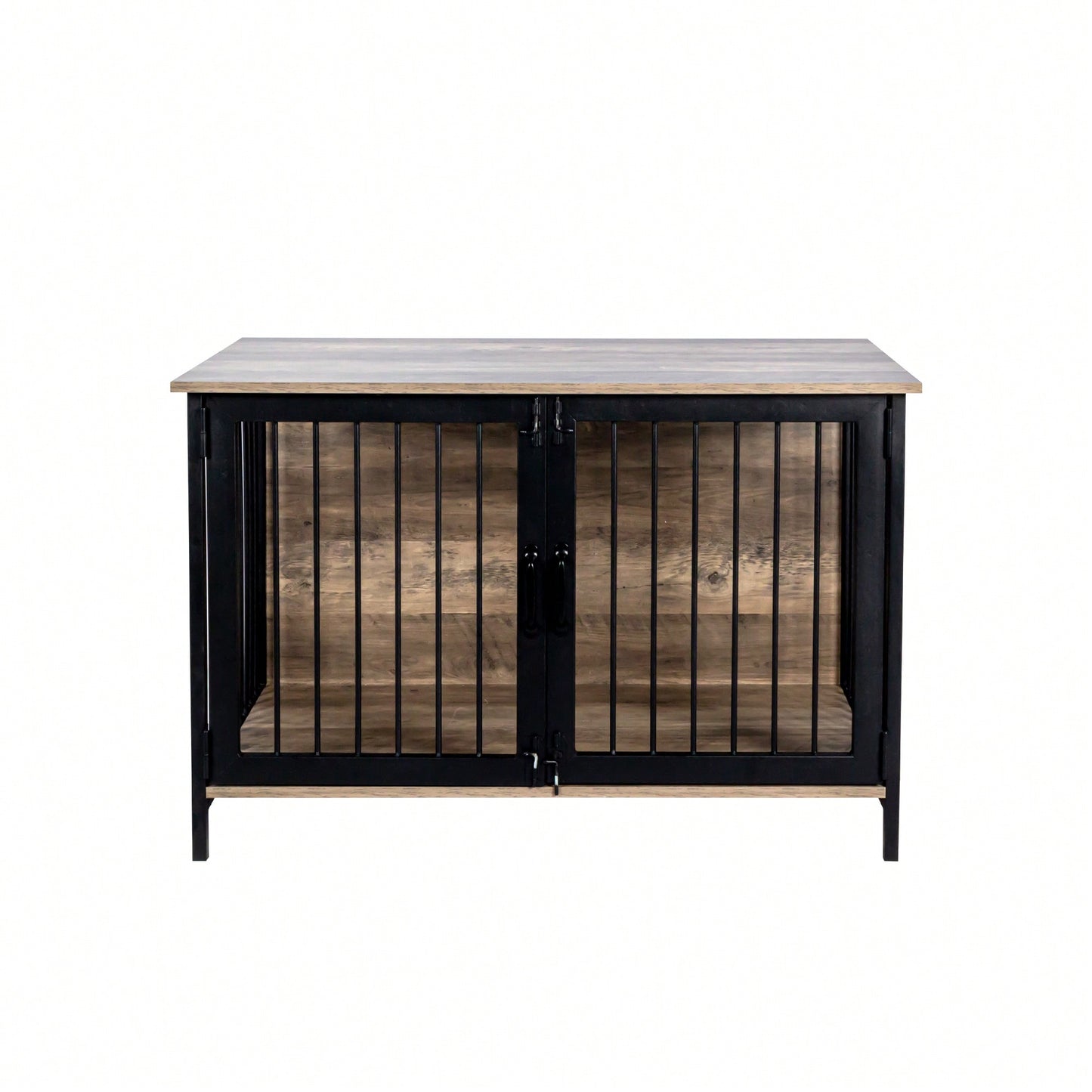 Stylish Wooden Dog Crate Furniture For Large And Medium Breeds With Double Doors Indoor Kennel Solution