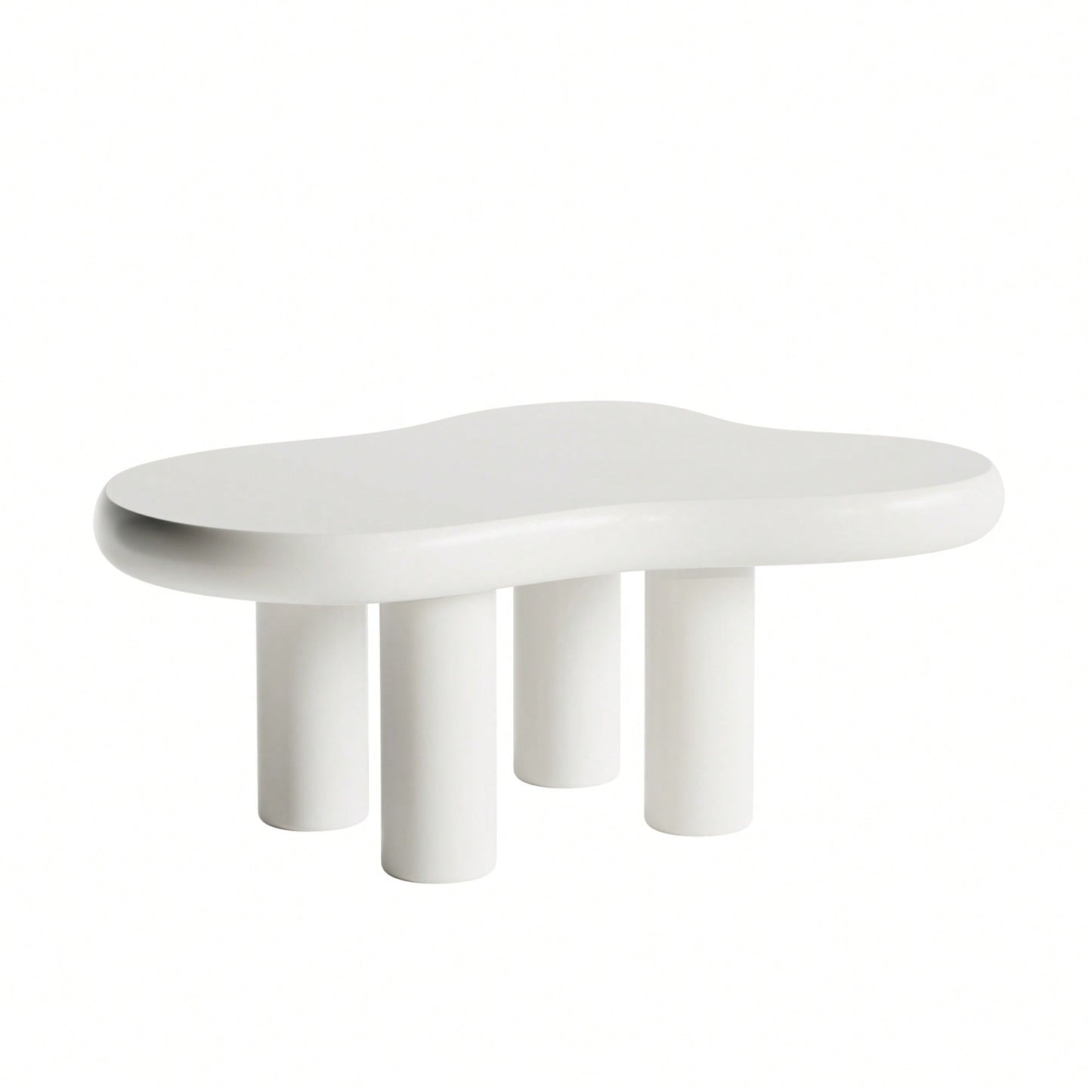 Modern Cream Cloud Coffee Table With 4 Sturdy Legs For Living Room And Home Office Funky Minimalist Design 39.4 Inches